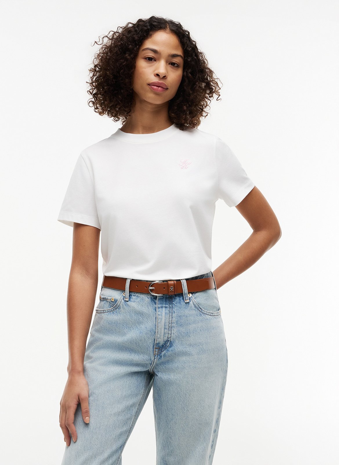 Effen T-shirt TOMMY HILFIGER Wit