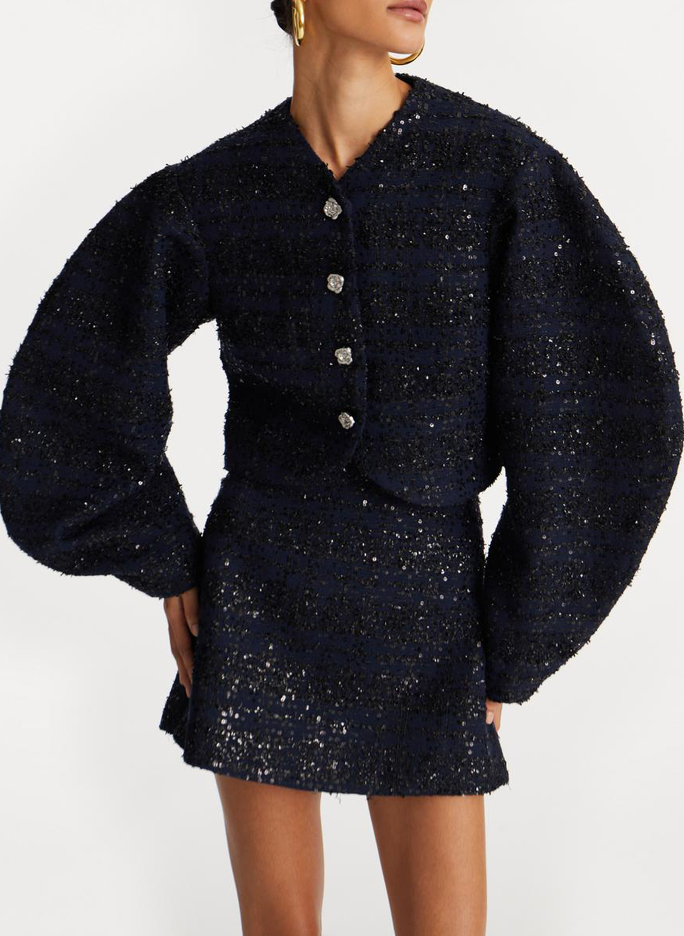 Veste oversize en fibres recyclées mélangées  ROTATE Bleu