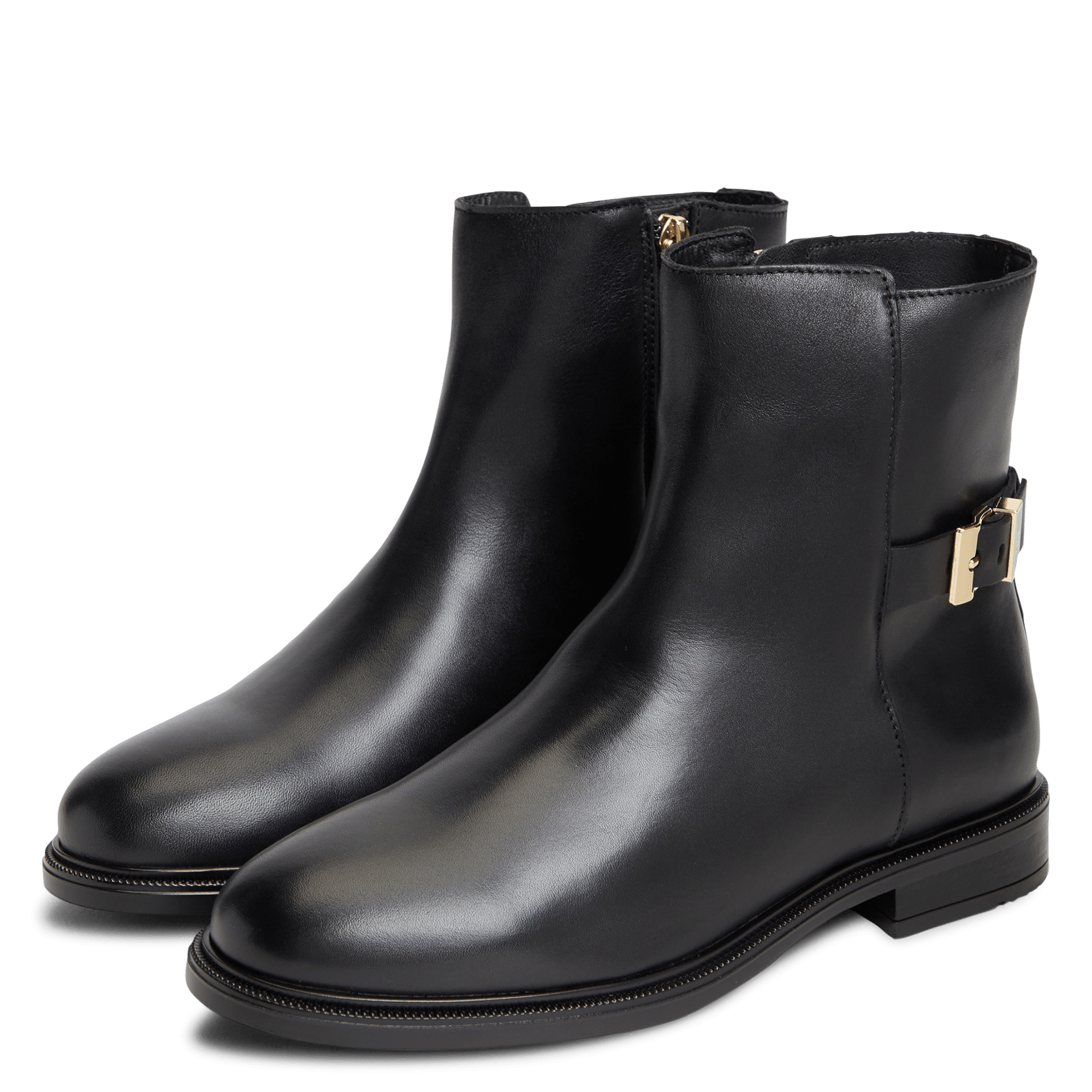 Leather mid-calf boots TOMMY HILFIGER Black