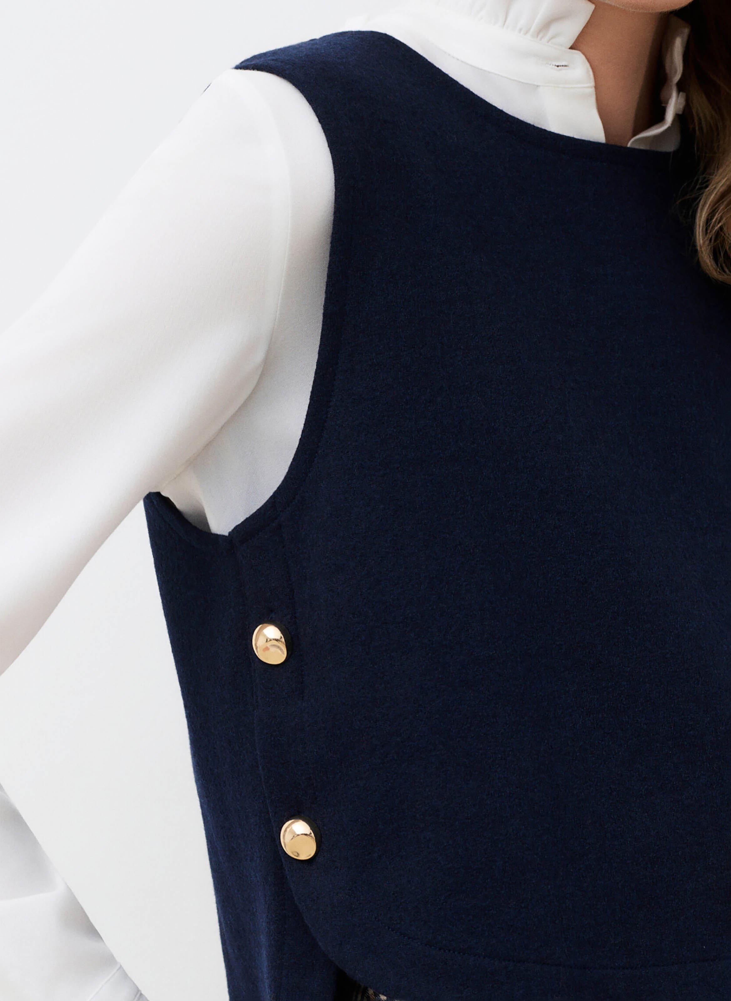 Sleeveless straight cut sweater CAROLL Blue
