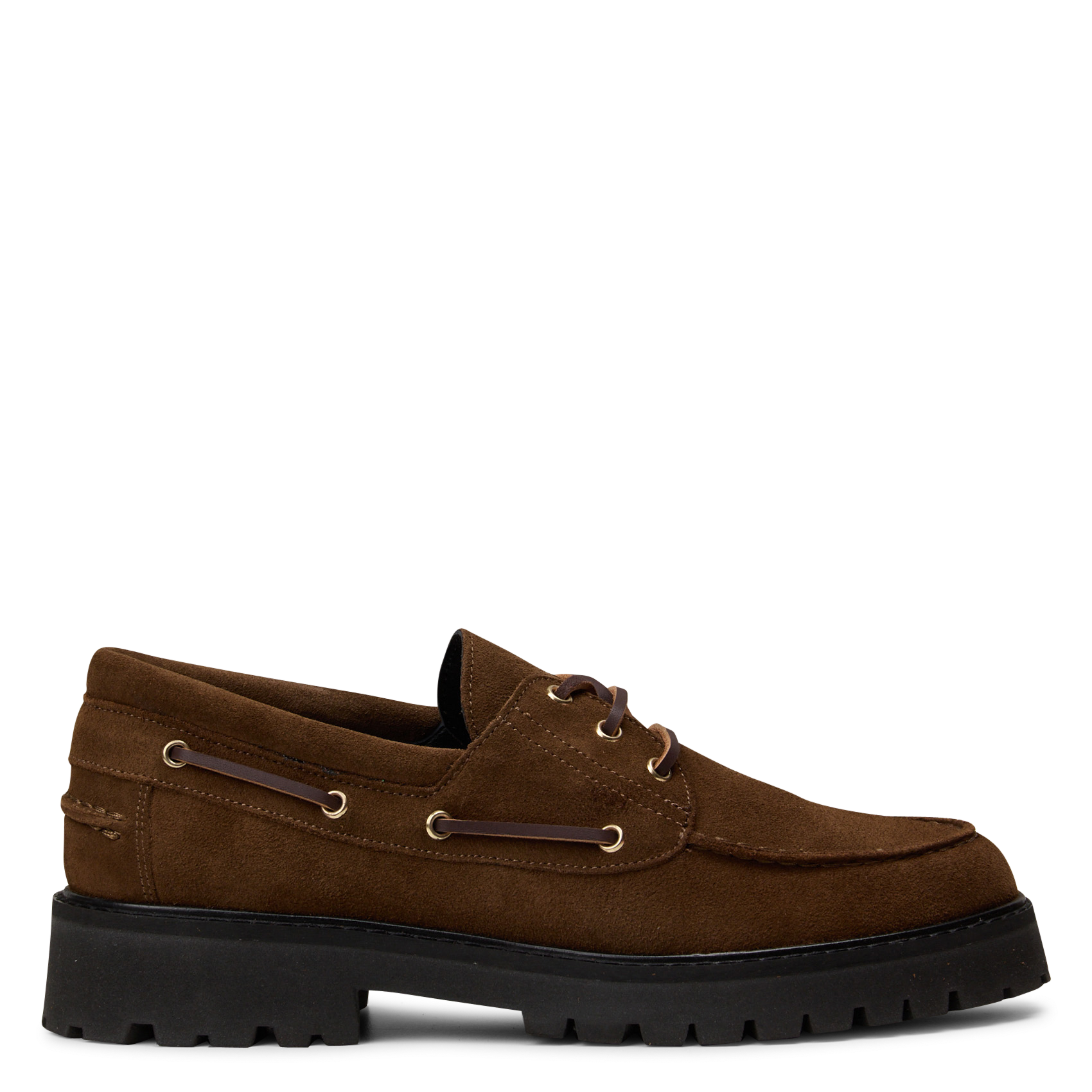 Mocassins à lacets en cuir velours MAISON TOUFET Marron