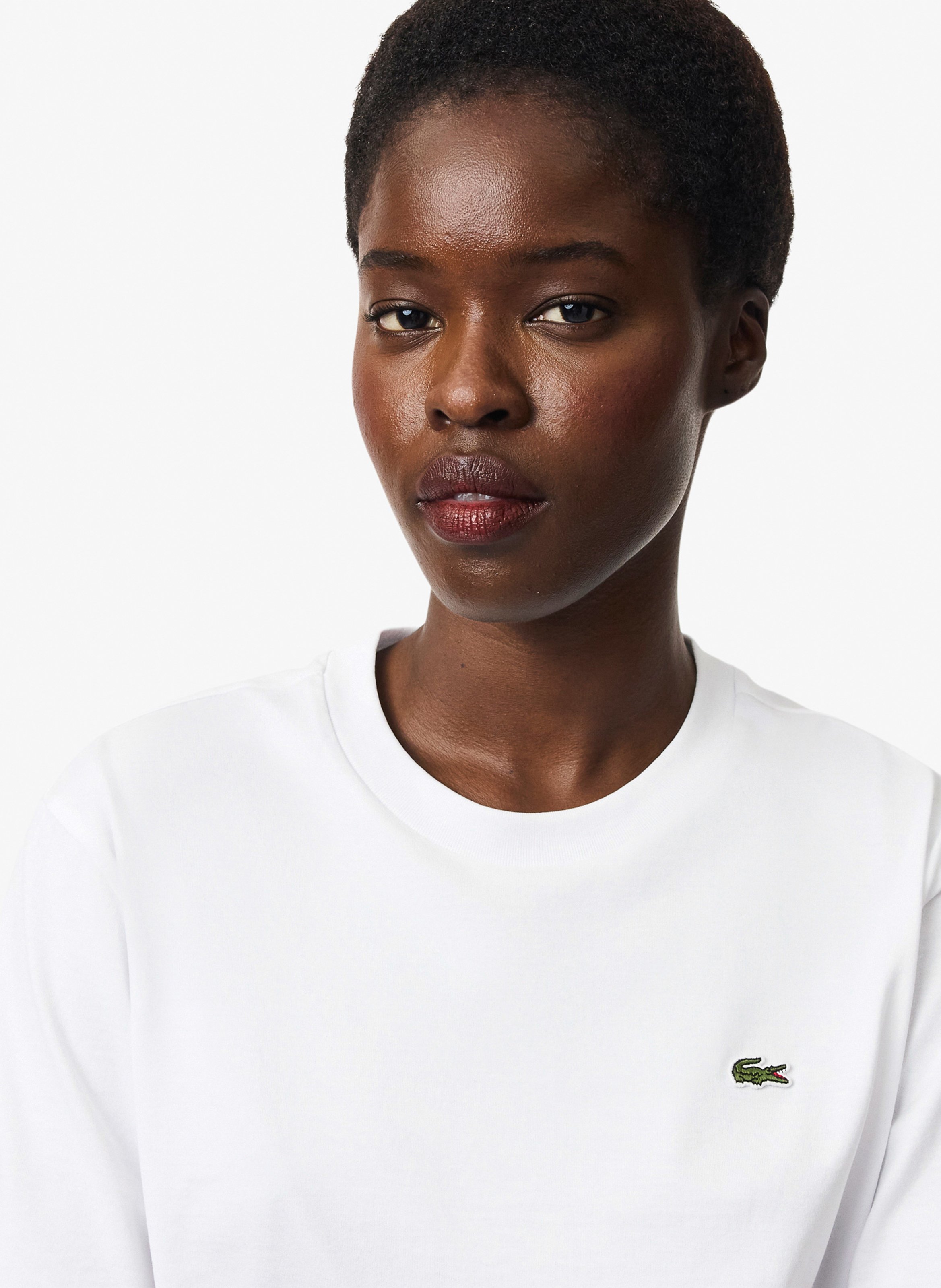 Tee-shirt manches courtes en coton LACOSTE Blanc