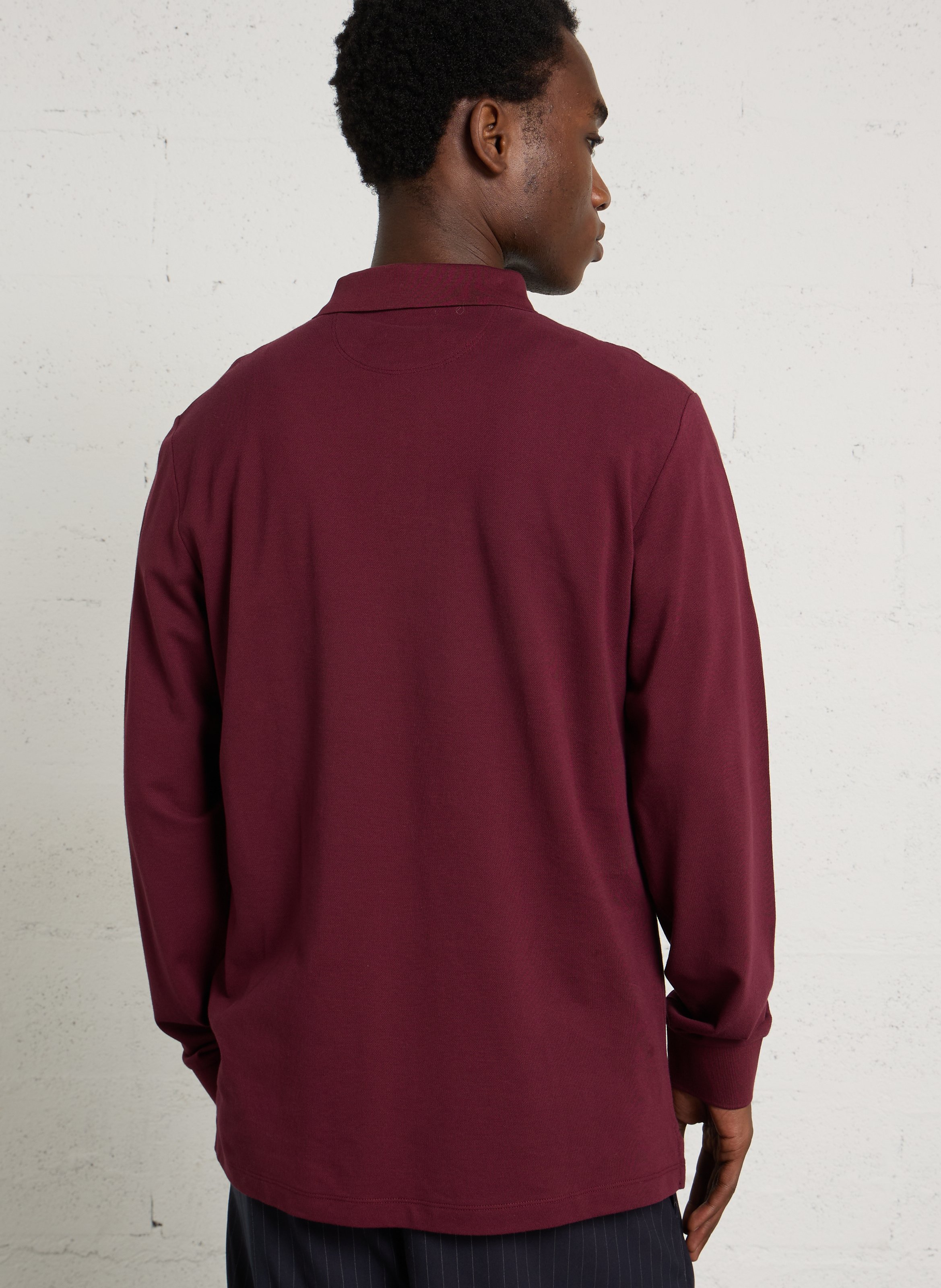 Long-sleeved straight cotton polo HACKETT Red