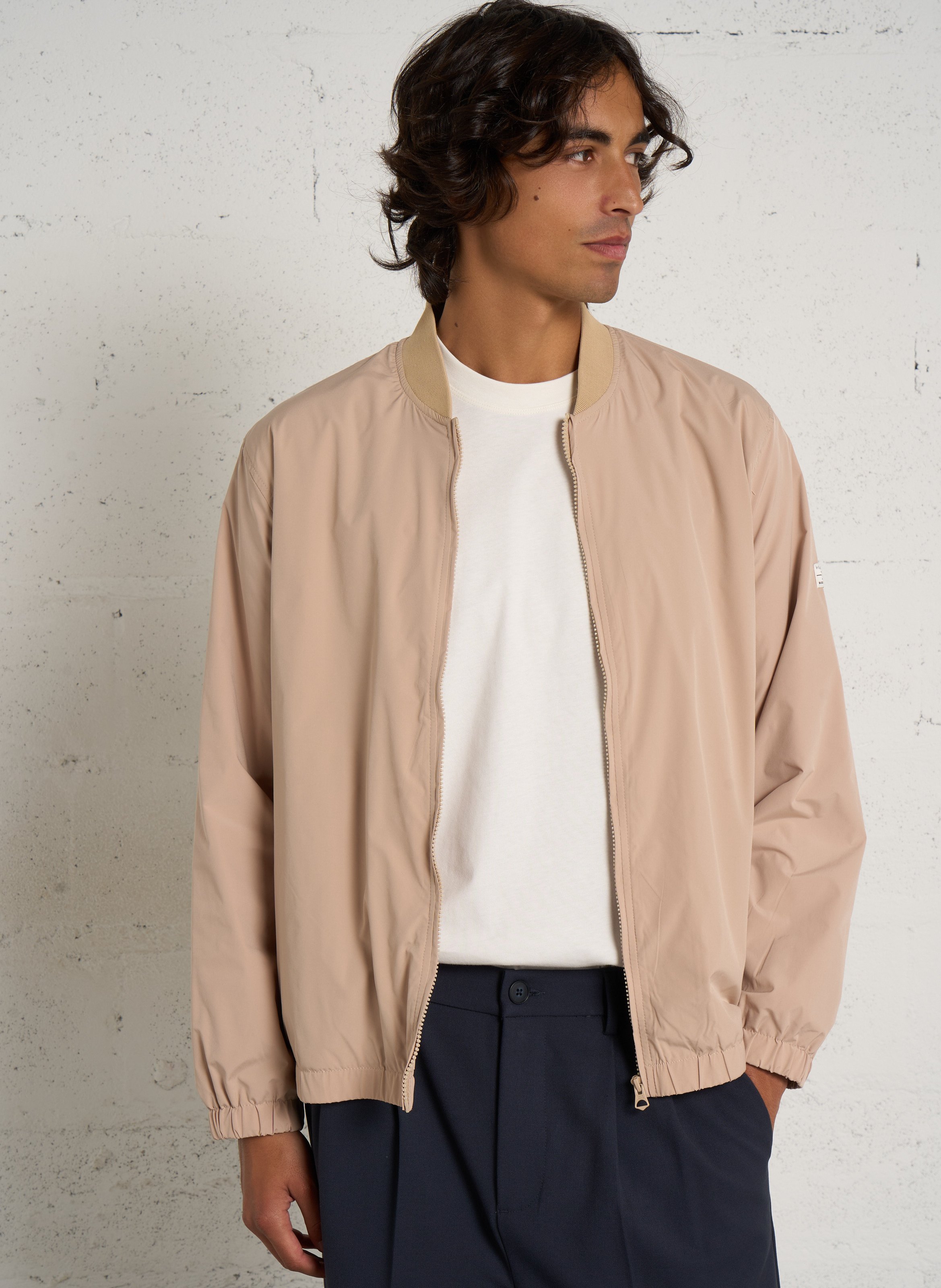 Gerader Reißverschluss-Blouson in Uni-Farbe PEPE JEANS Beige