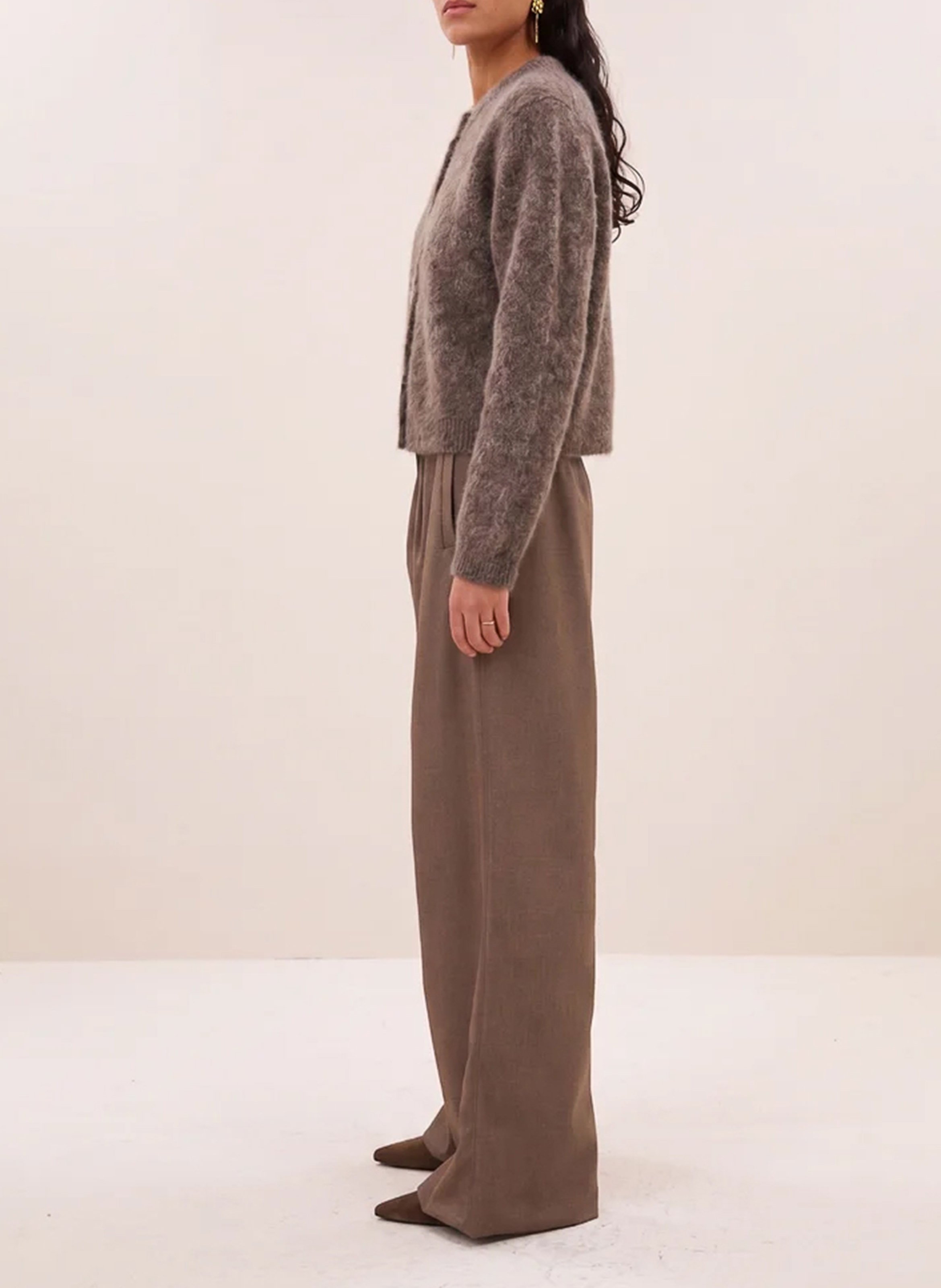 Gilet oversize en laine mélangée | Marron BY BAR Femme