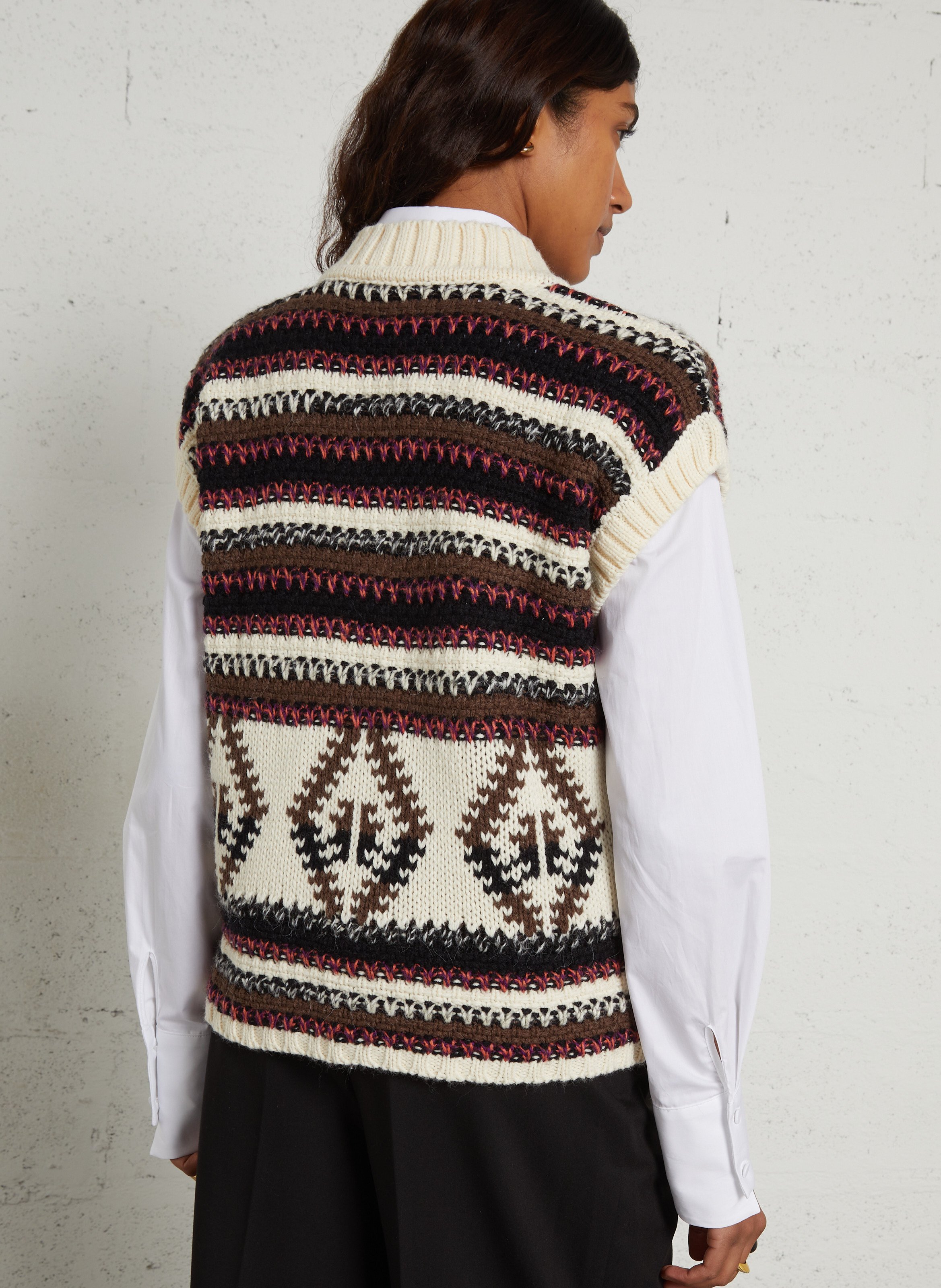 Weit geschnittener Pullover mit V-Ausschnitt MAISON 123 Weiss