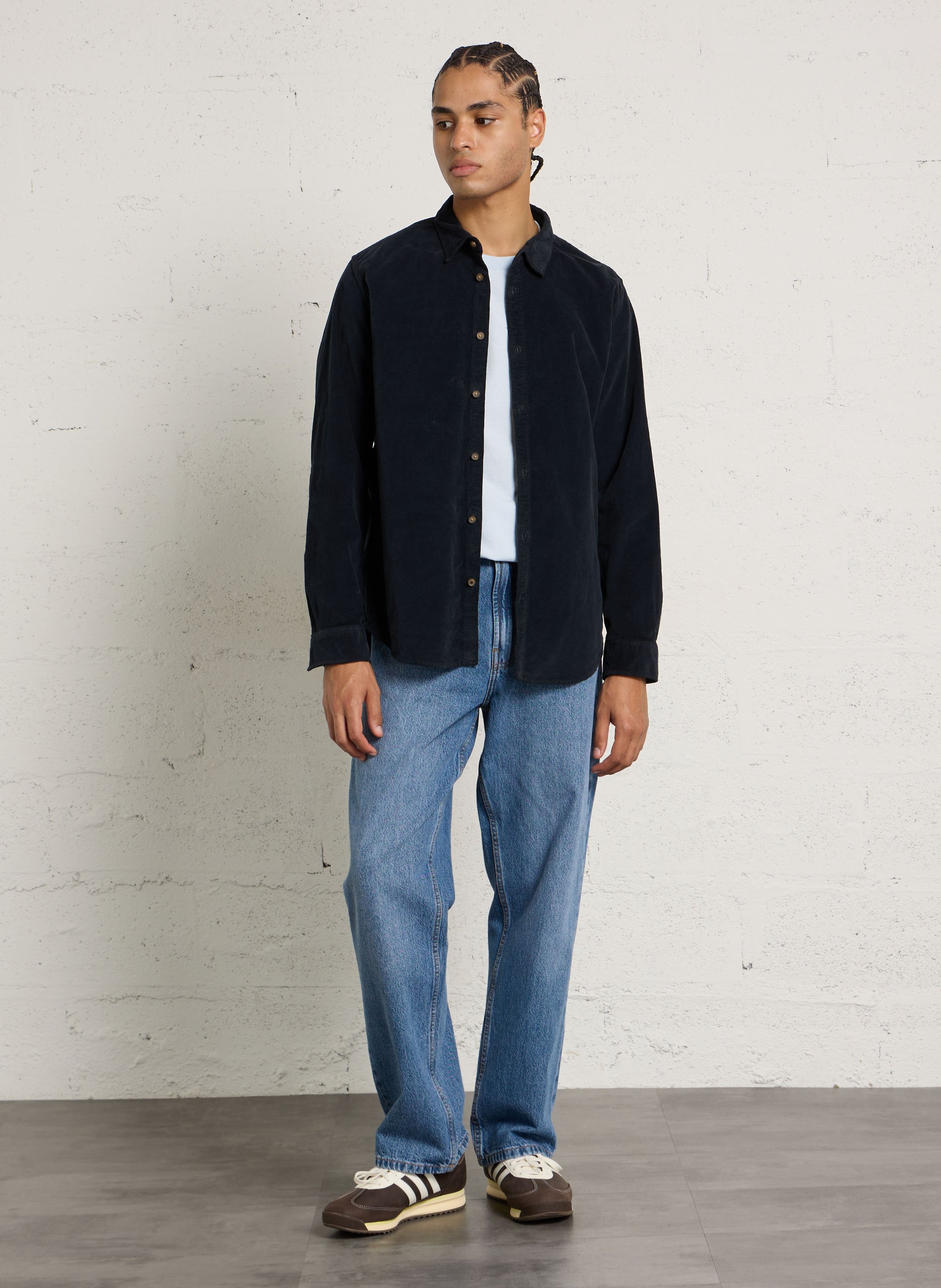 Cotton-blend corduroy shirt PEPE JEANS Blue