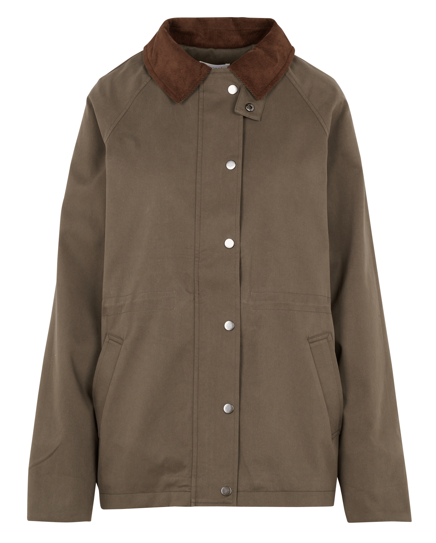 Straight-cut cotton parka with a zip fastening and ribbed collar KOOKAI Green