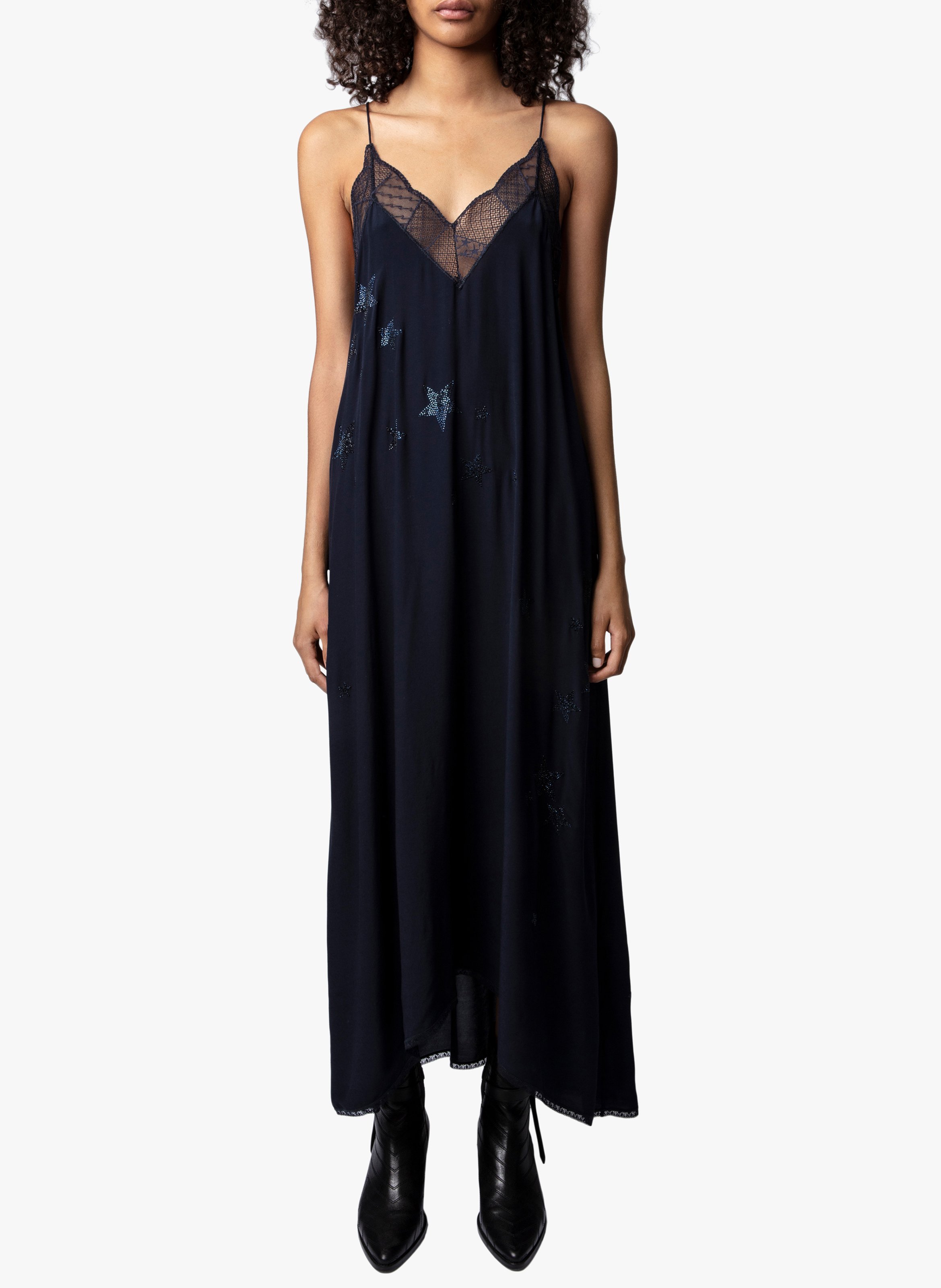 Robe Longue à Motif En Viscose Encre Zadig&voltaire Femme Place des