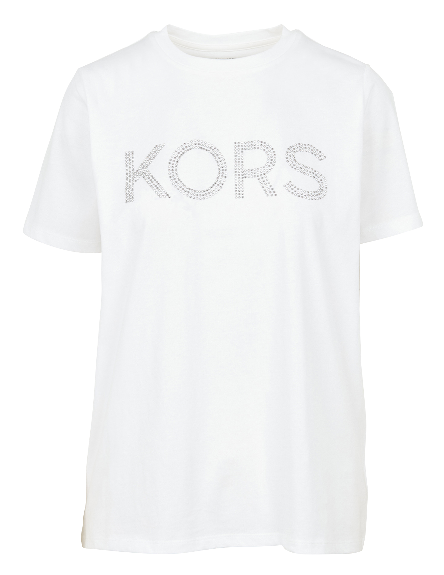 Tee shirt col rond à logo en coton bio MICHAEL KORS Blanc