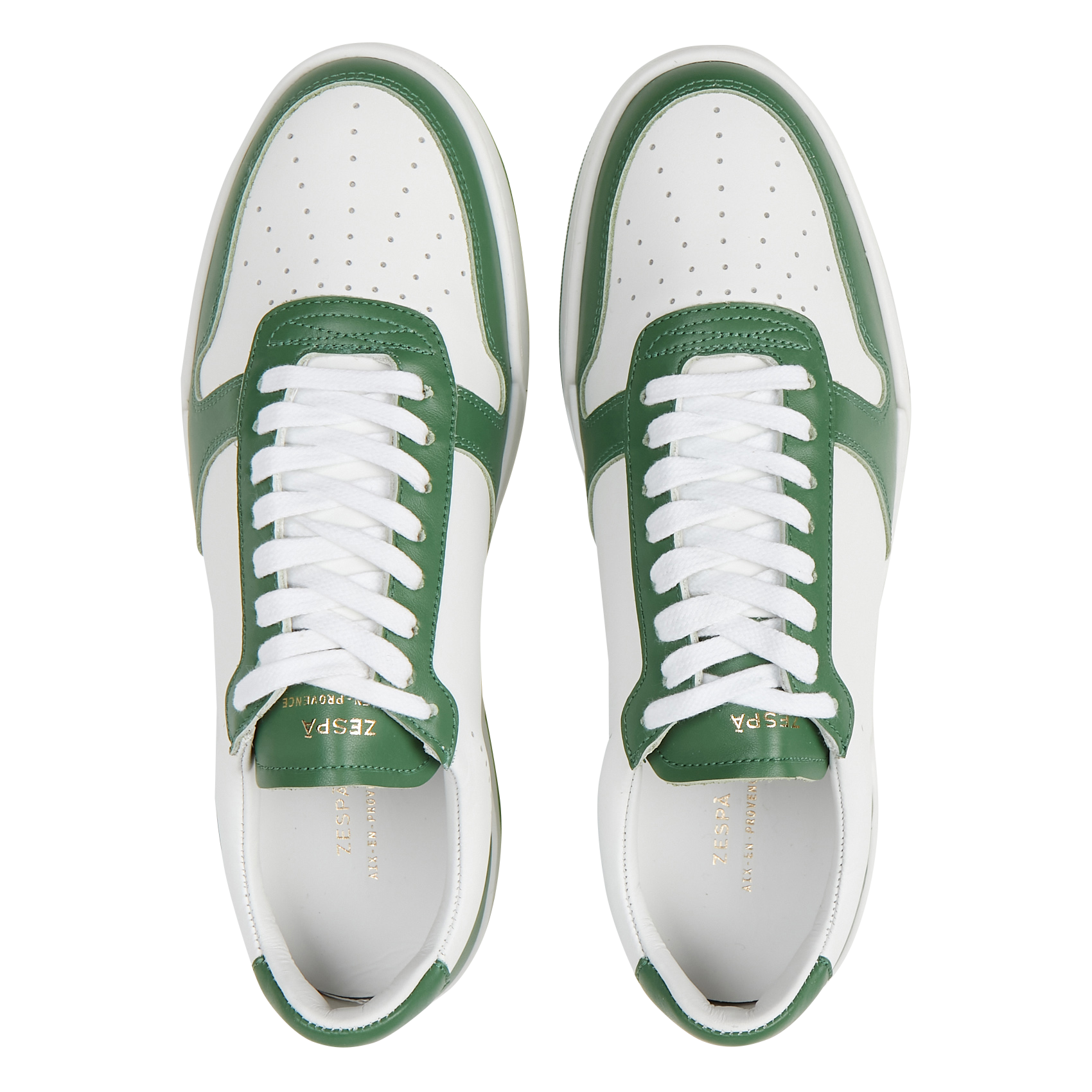 Baskets basses bicolore en cuir  ZESPA Blanc