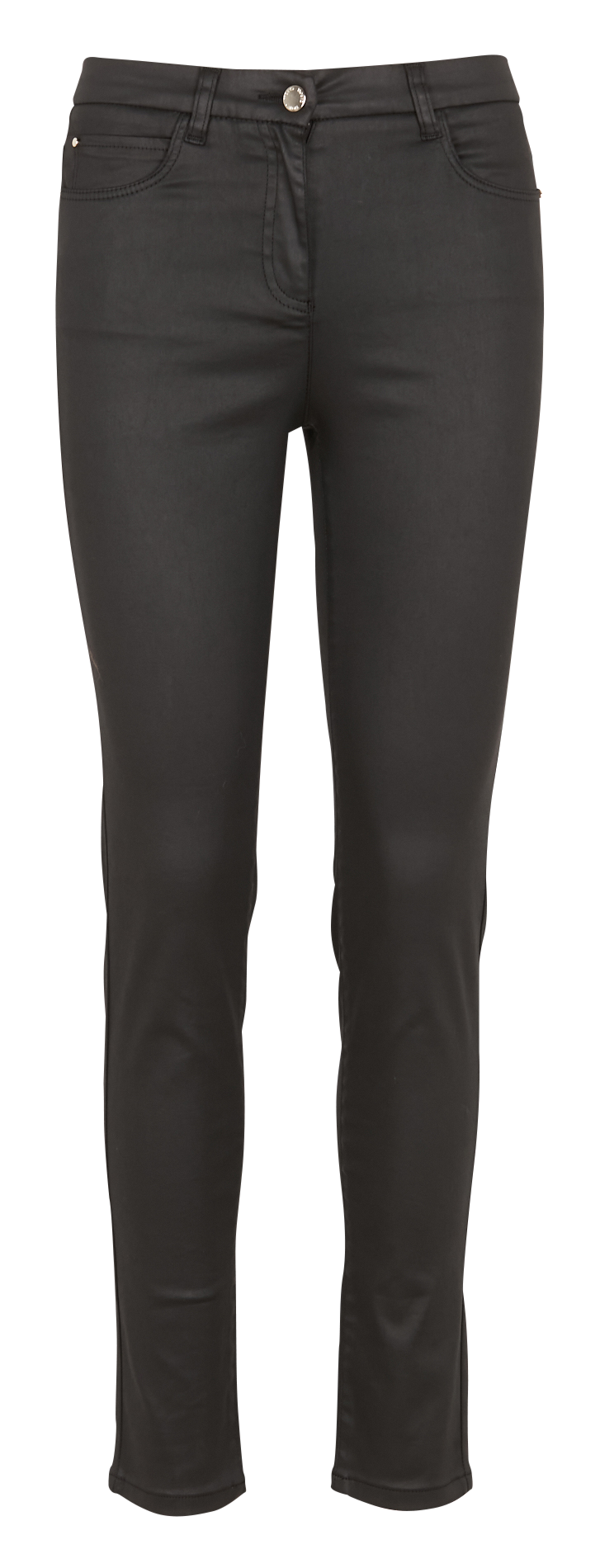 Cotton blend slim-fit pants with coating effect CAROLL Black