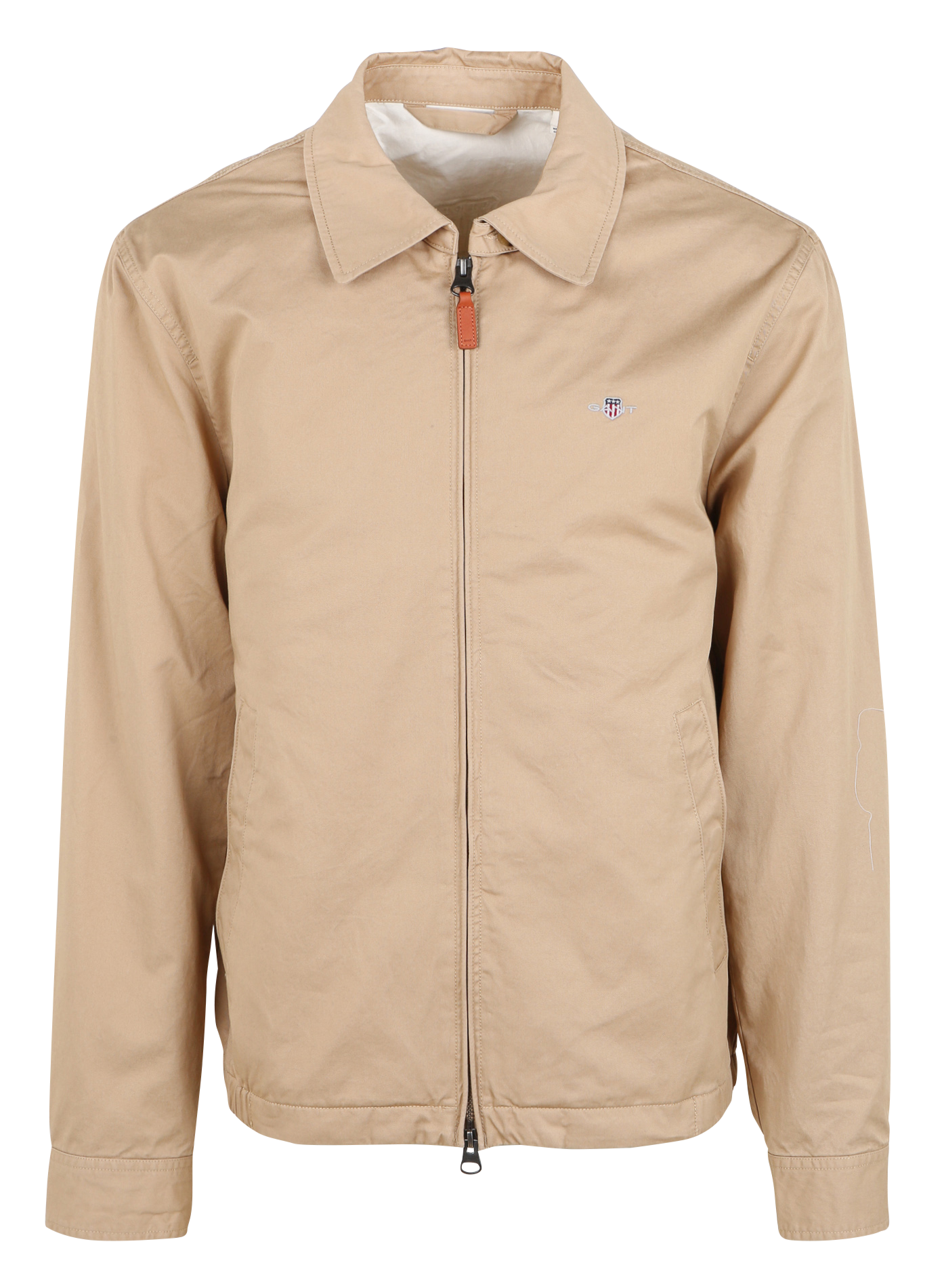 Coupe-vent droit brodé à col classique en coton GANT Kaki