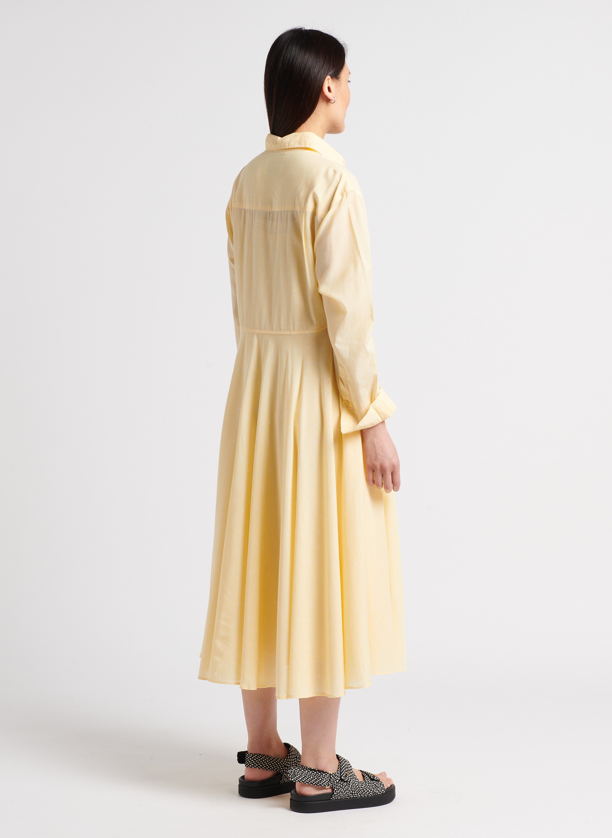 Hemd-Kleid aus Baumwollvoile LAURENCE BRAS Gelb