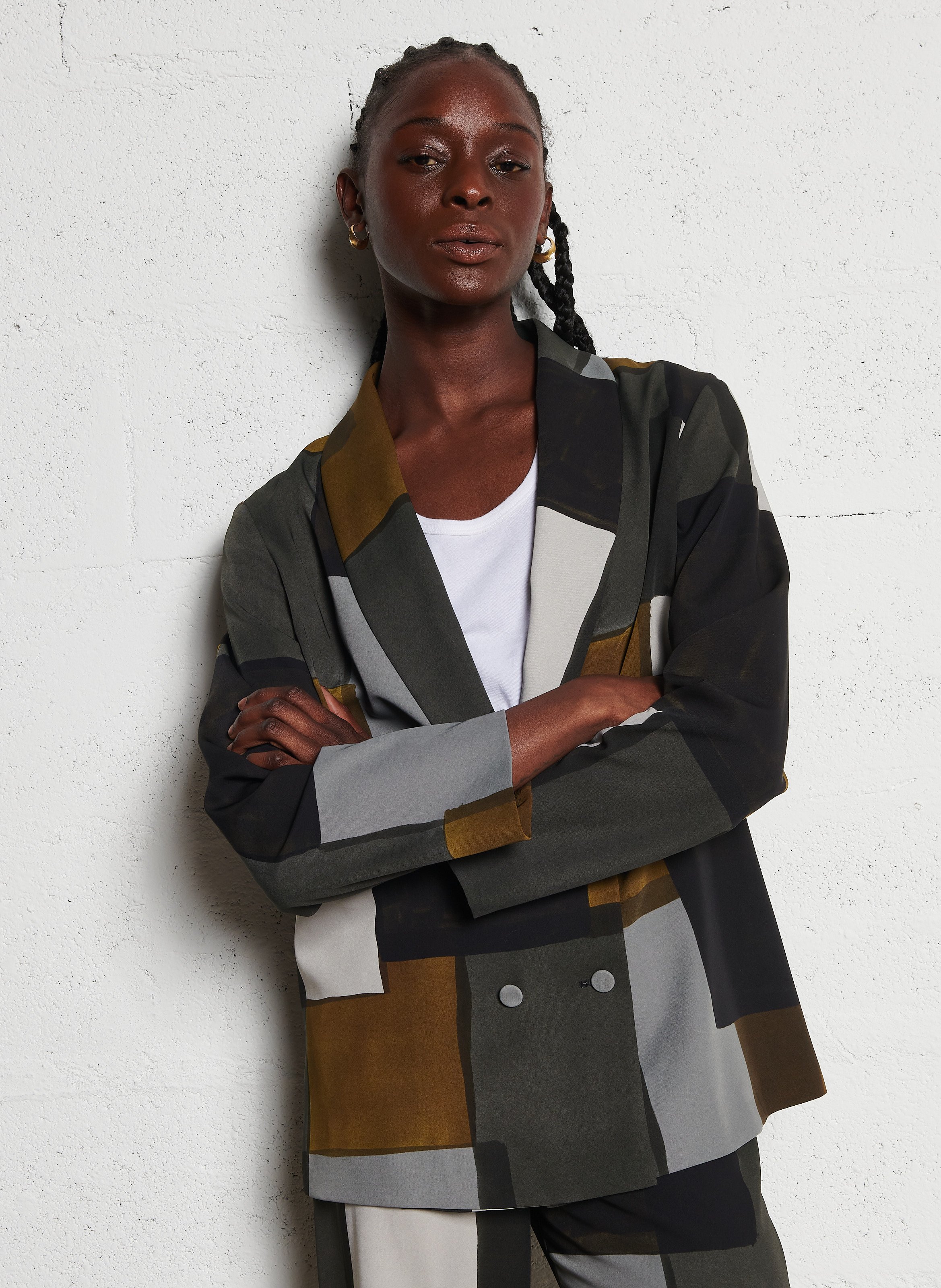 Flocked tailored jacket IMPERIAL Grey