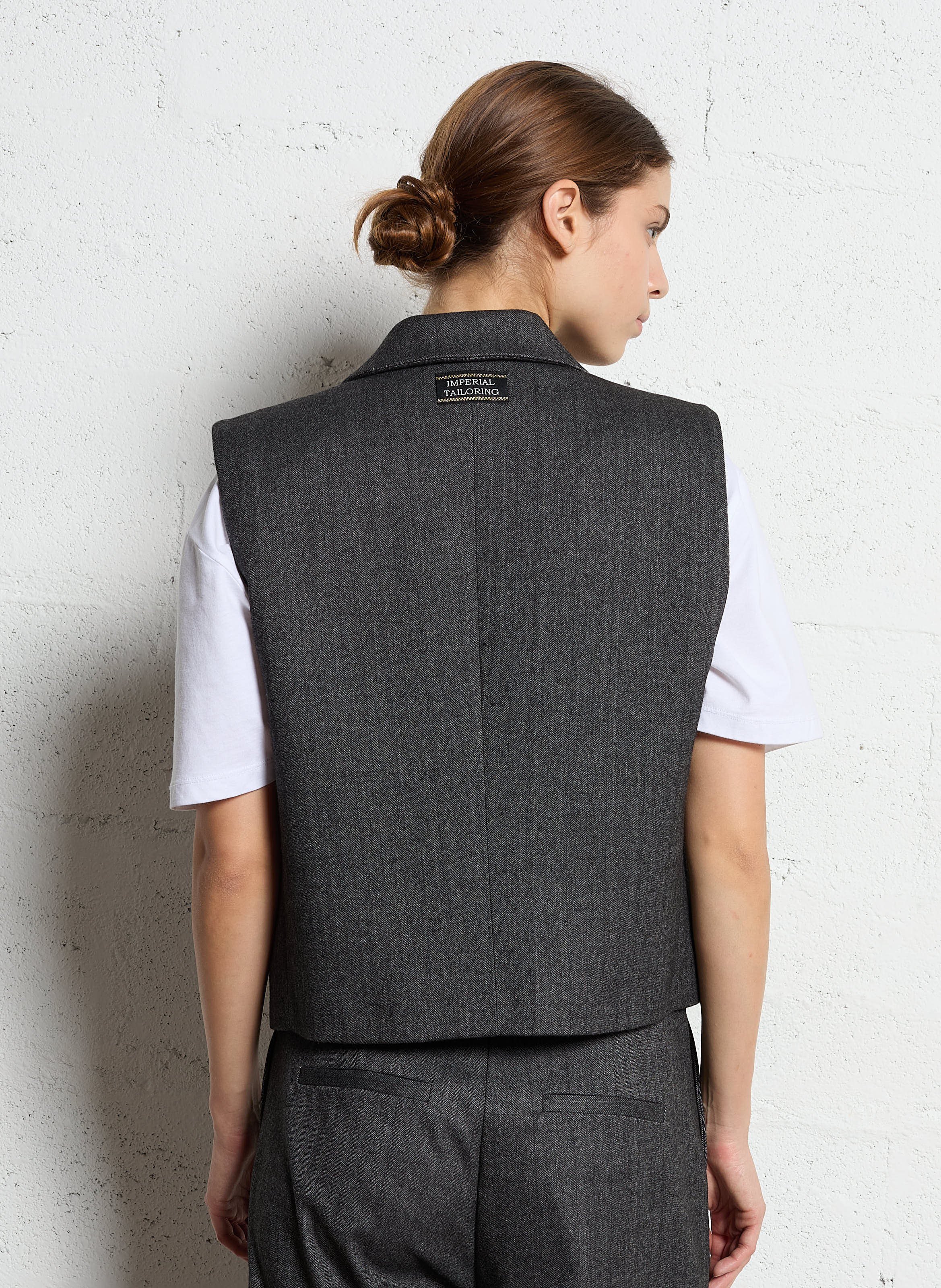 Straight blazer with lapel collar IMPERIAL Grey