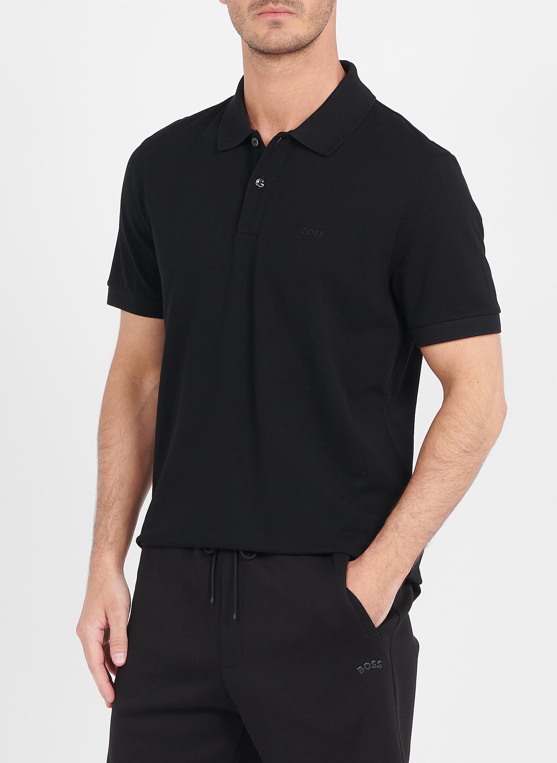 Regular-fit organic cotton polo shirt BOSS Black