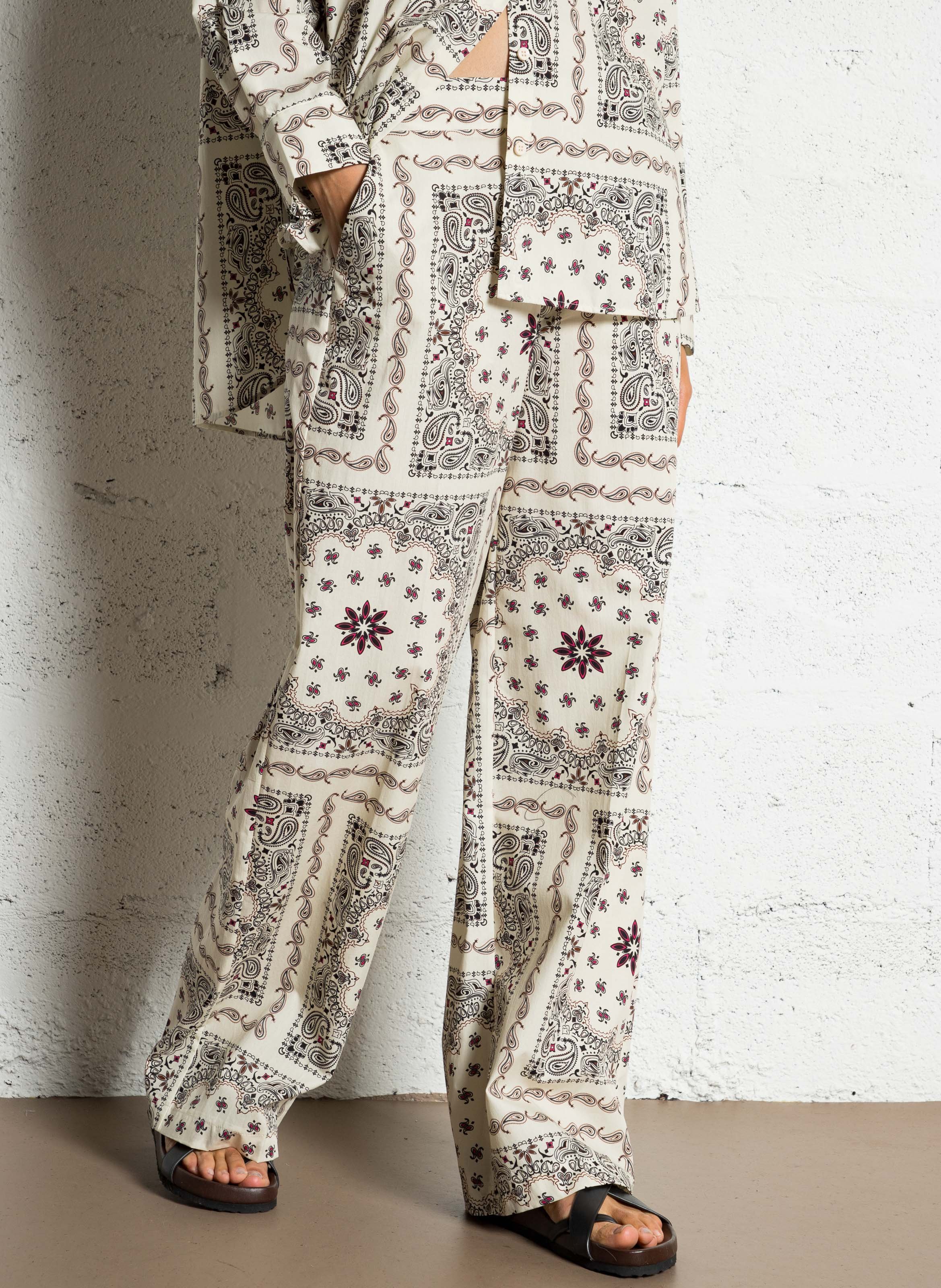Baroque printed straight pants IMPERIAL Beige