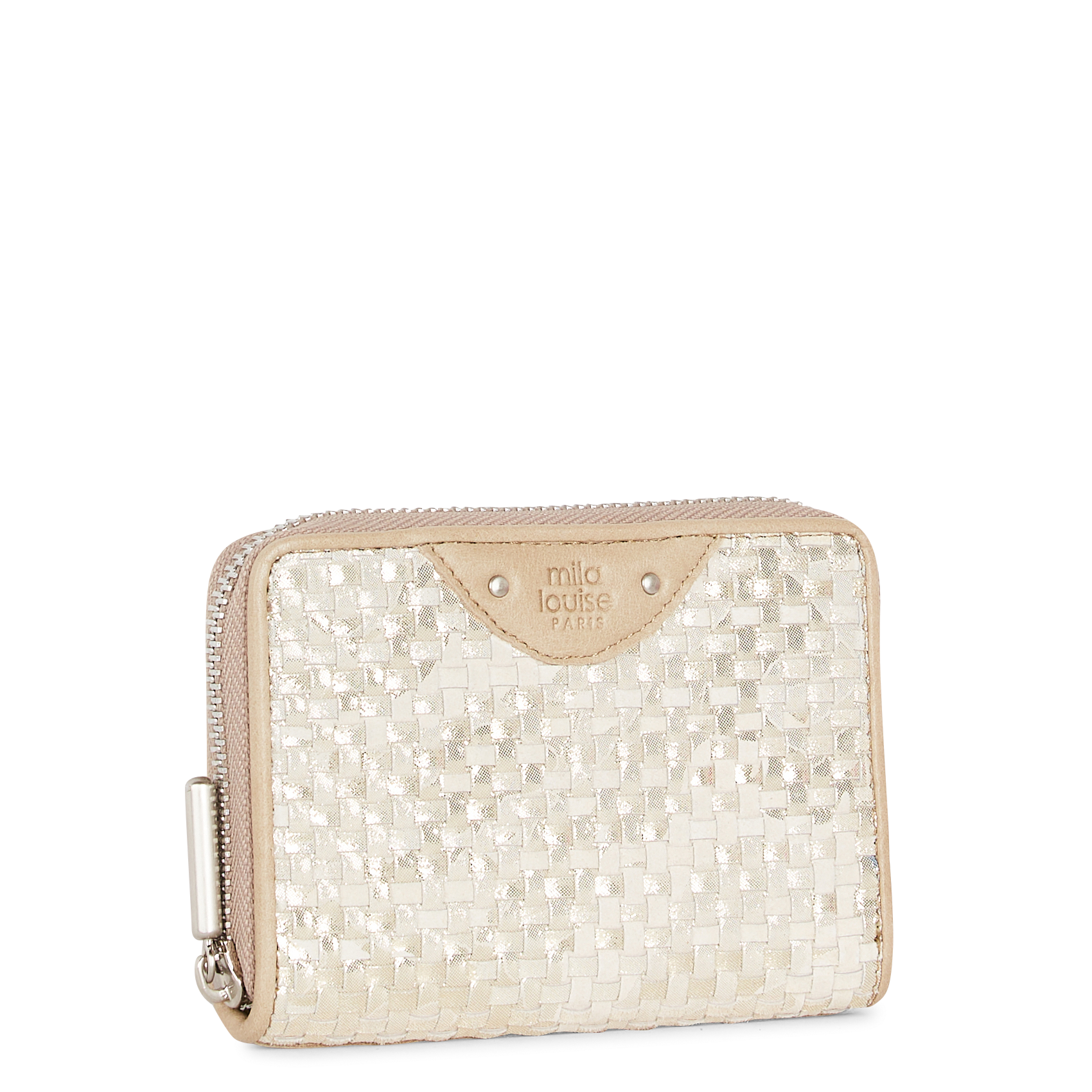 Kleine, leren portemonnee MILA LOUISE Beige