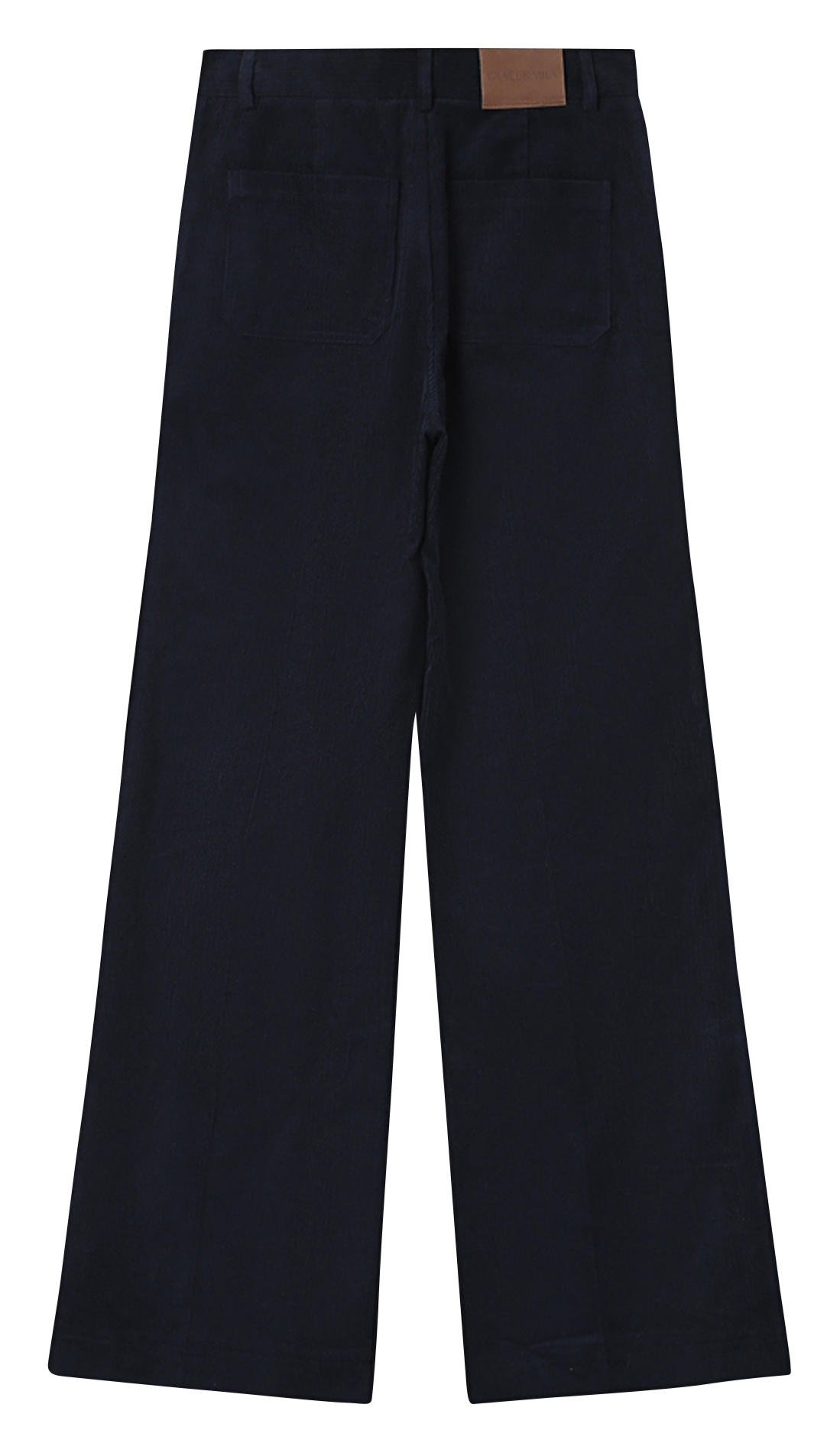 Pantalon droit en coton GRACE ET MILA Bleu