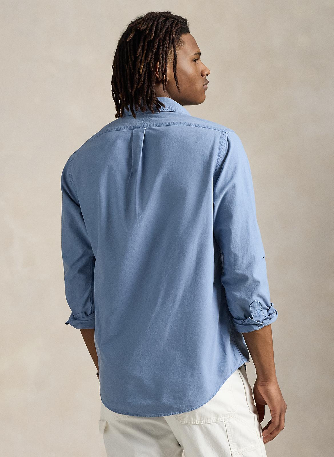 Baumwollhemd mit geknöpftem Kragen, Slim Fit POLO RALPH LAUREN Blau