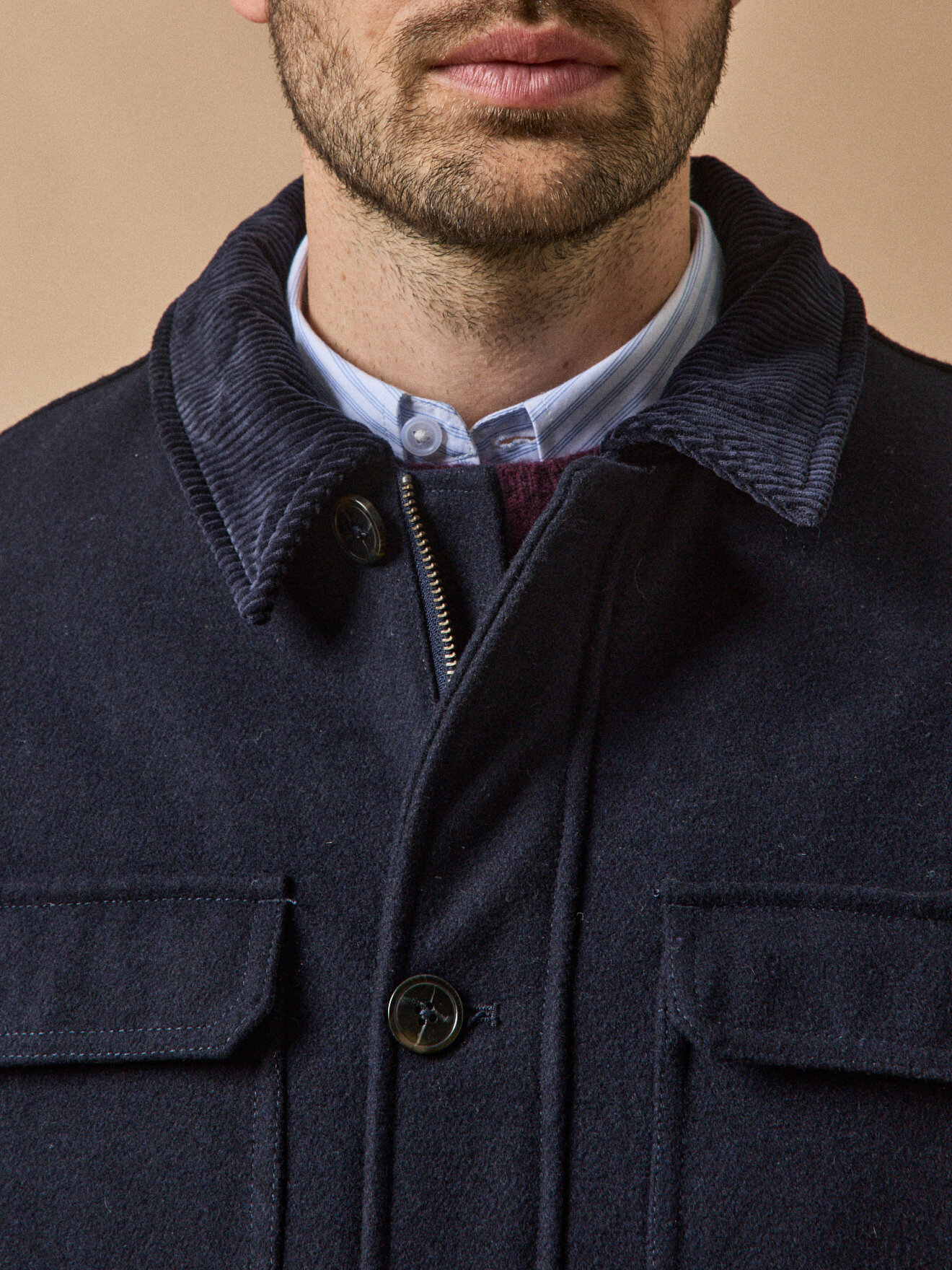 Warm wool aviator jacket CYRILLUS Blue