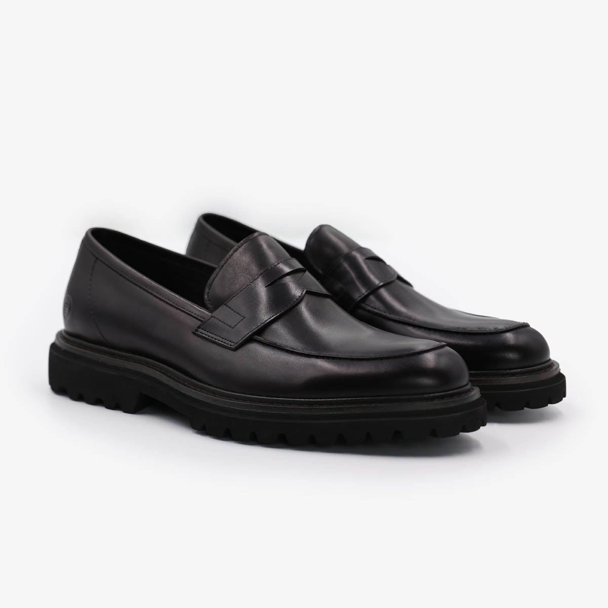 Mocassins en cuir SERGE BLANCO Noir