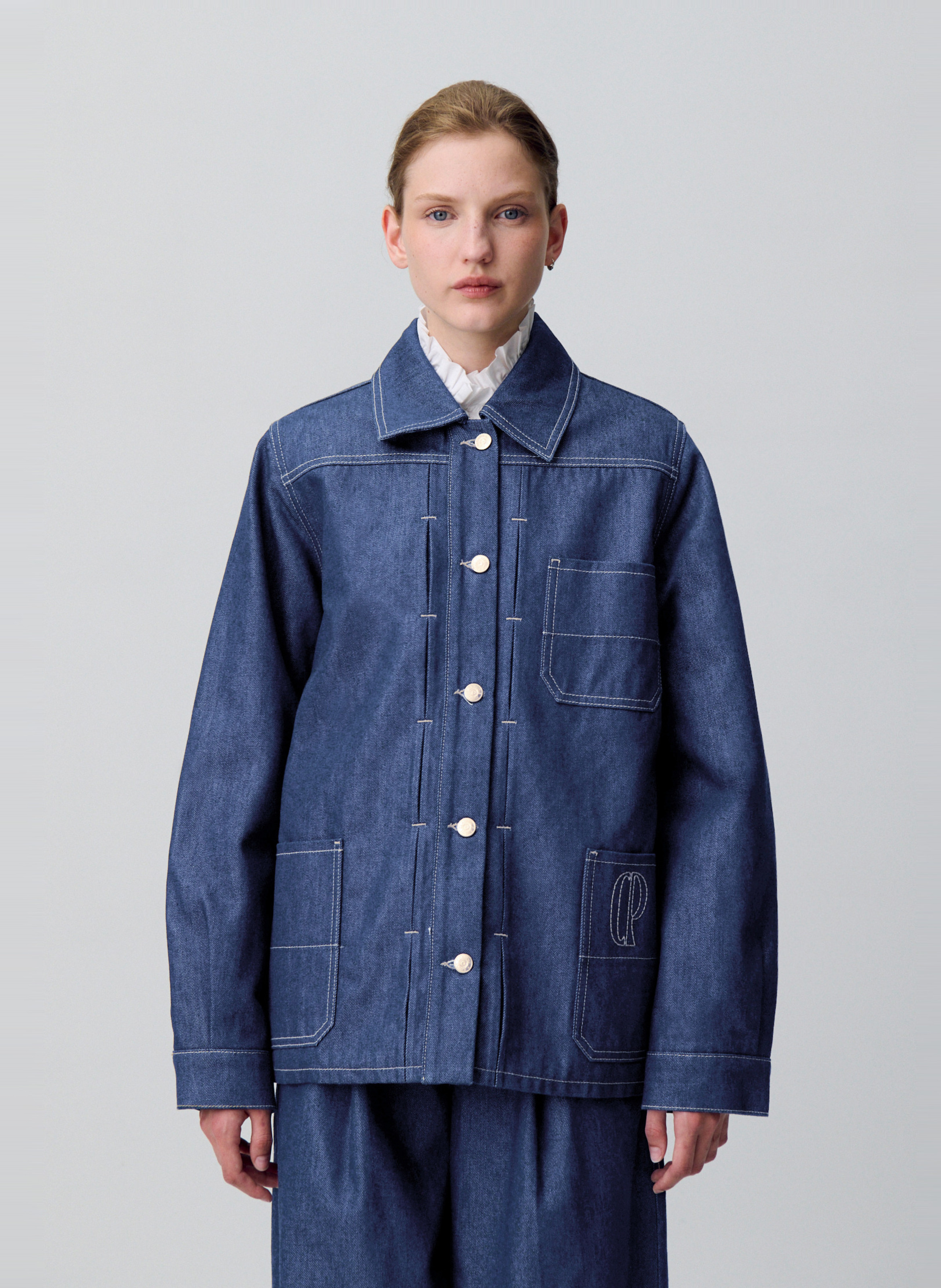 Veste oversize en coton mélangé CLAUDIE PIERLOT Bleu