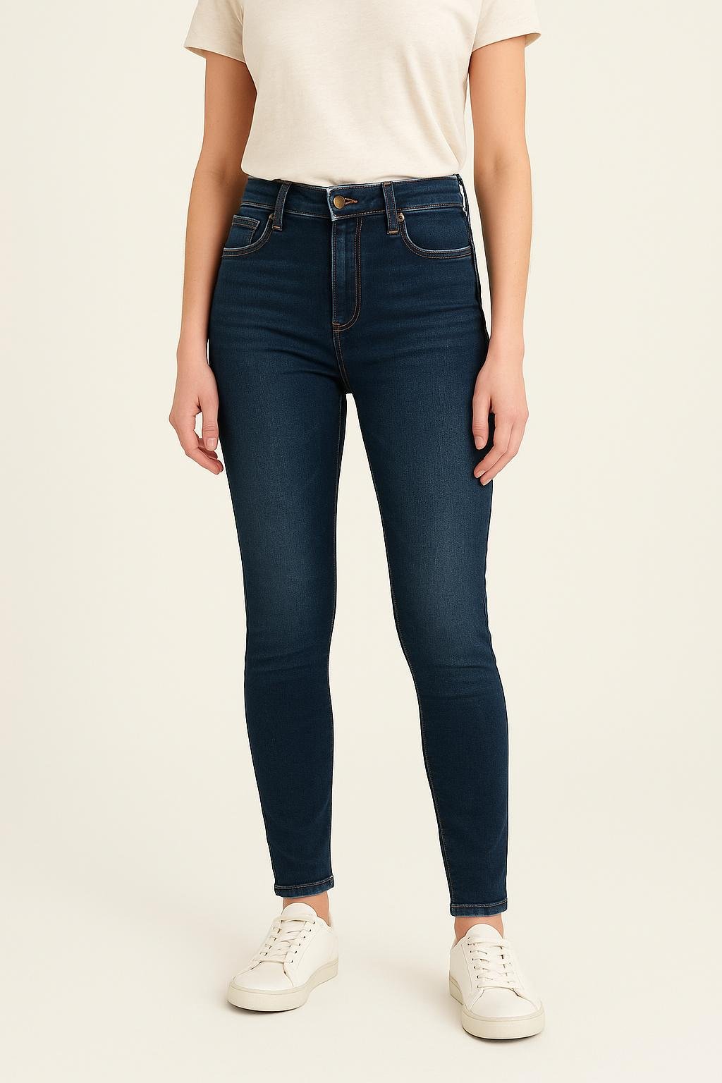 Cropped slim jeans with studs LEVI'S - Seconde main Blue