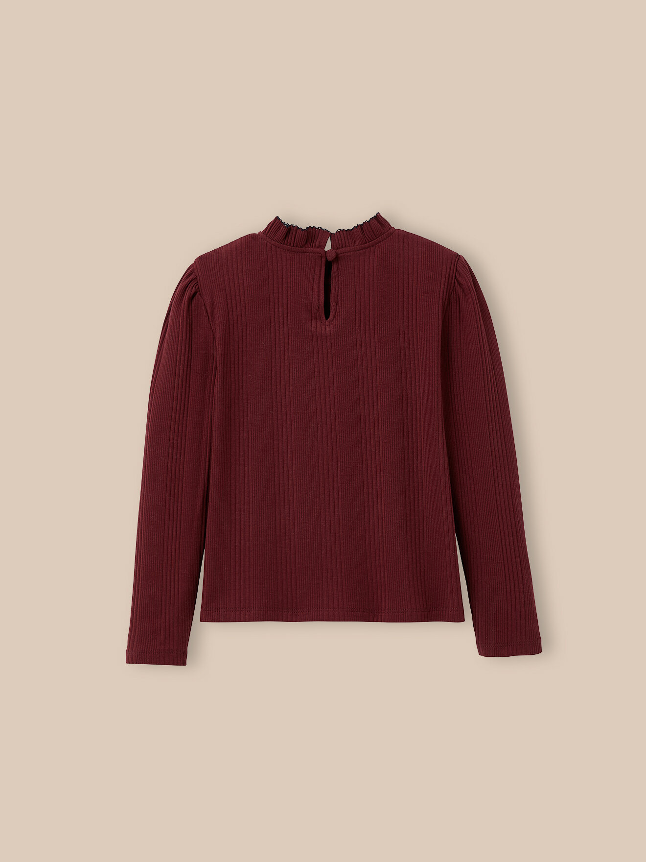 Thin organic cotton polo-neck sweater CYRILLUS Red