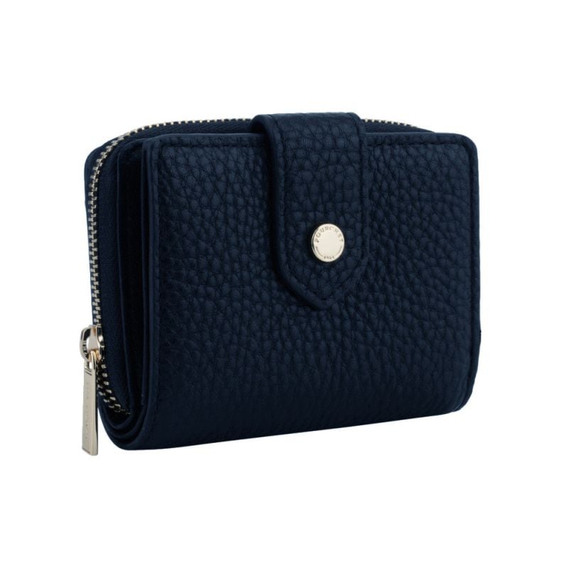 Leather coin purse POURCHET Blue