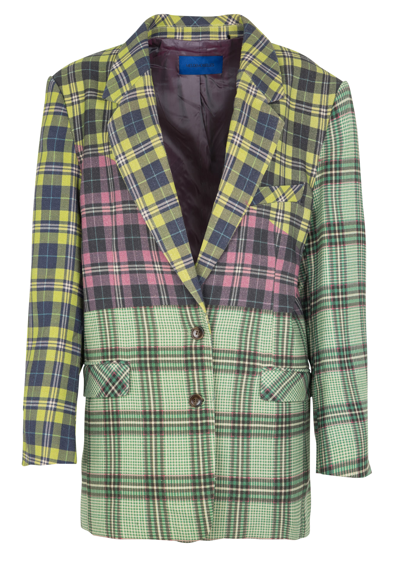 Veste oversize col tailleur à carreaux MES DEMOISELLES Multicolore