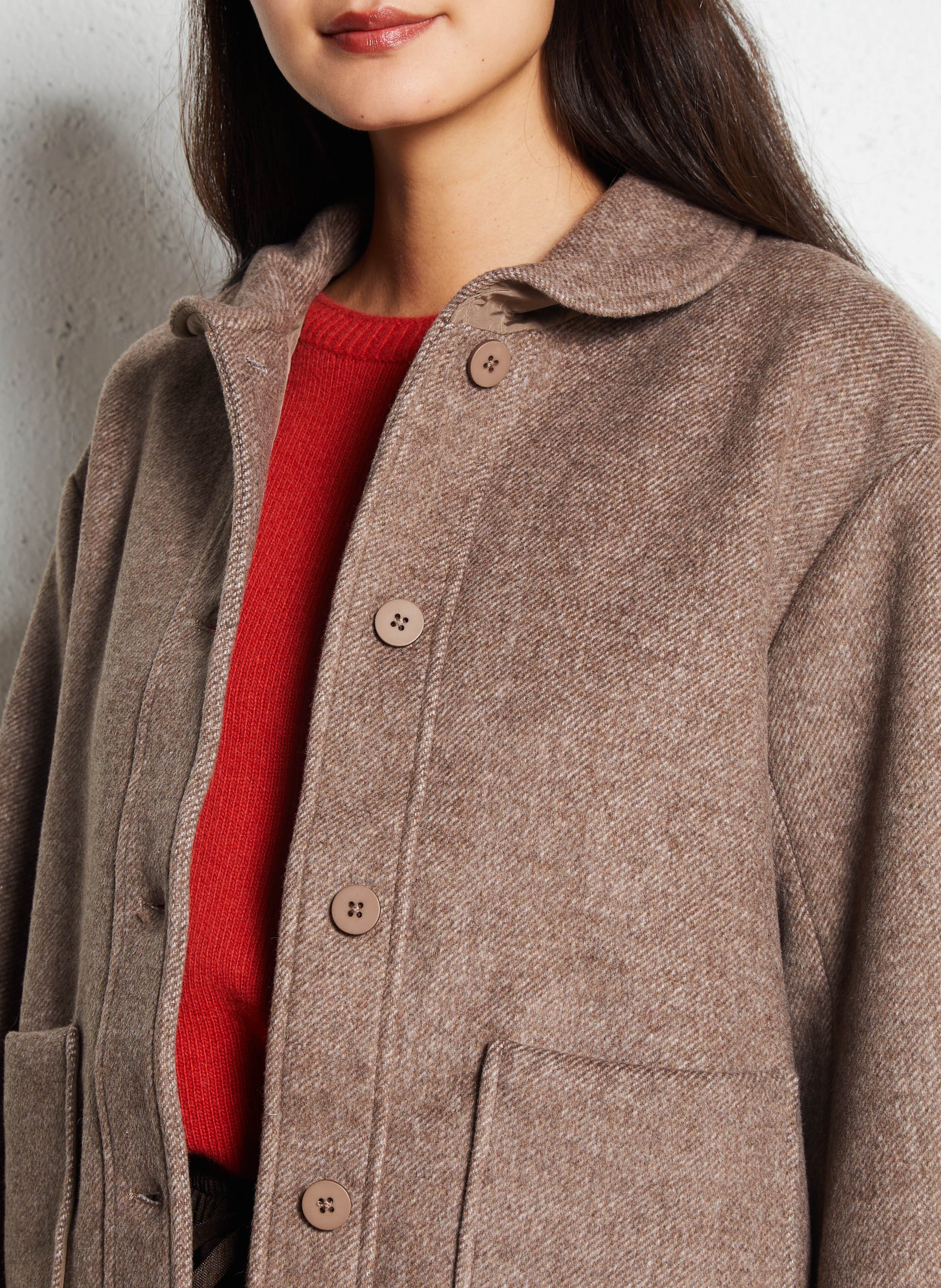 Oversized wool-blend jacket  JC SOPHIE Brown