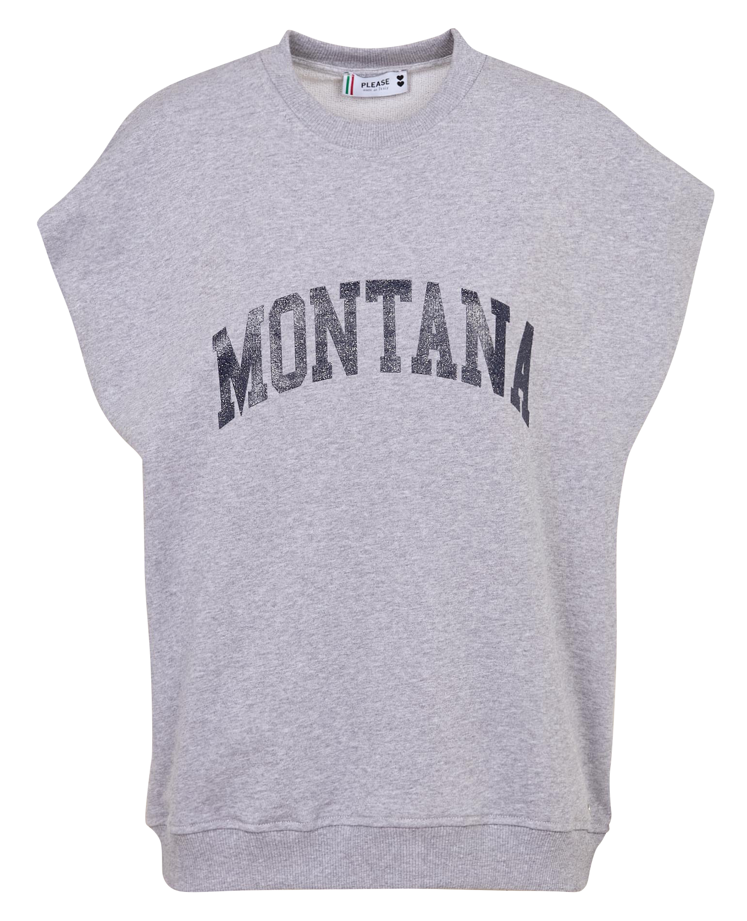 Sweat oversize col rond en coton PLEASE Gris