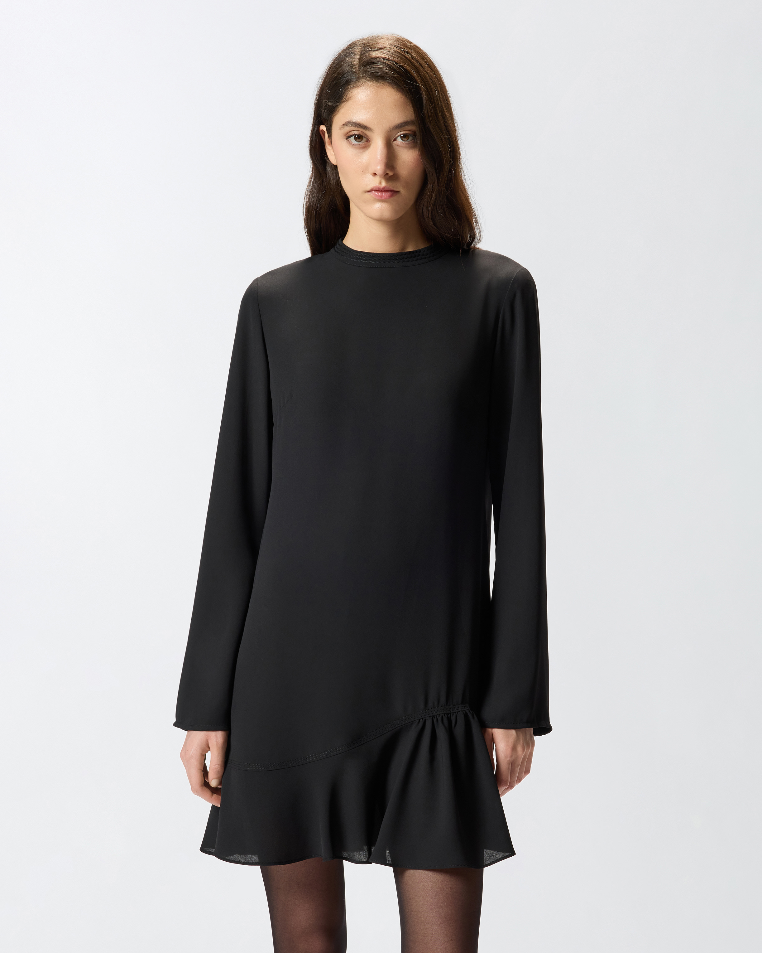 Short and flowy dress in technical crepe fabric PINKO Black