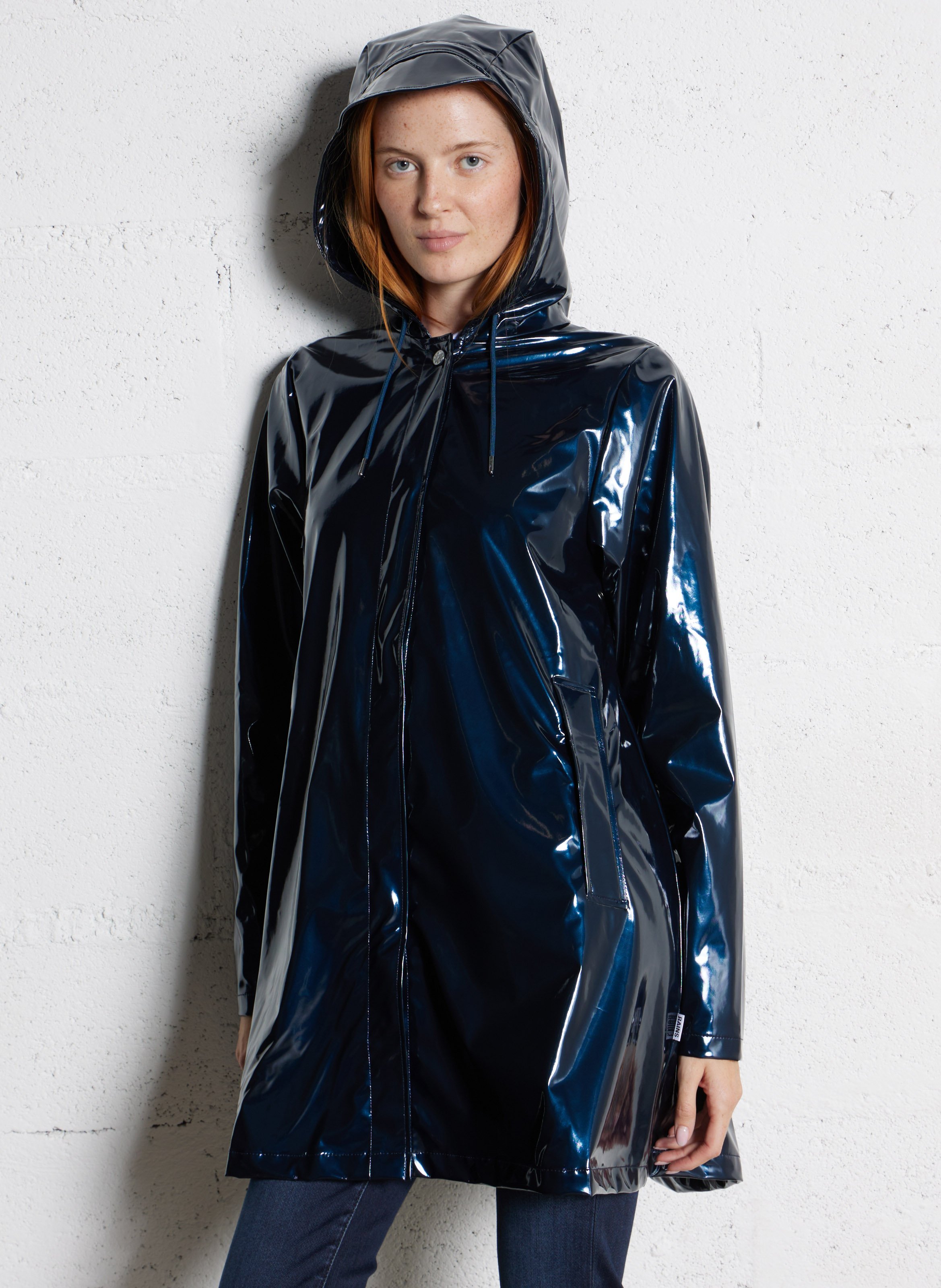 Hooded jacket RAINS Blue