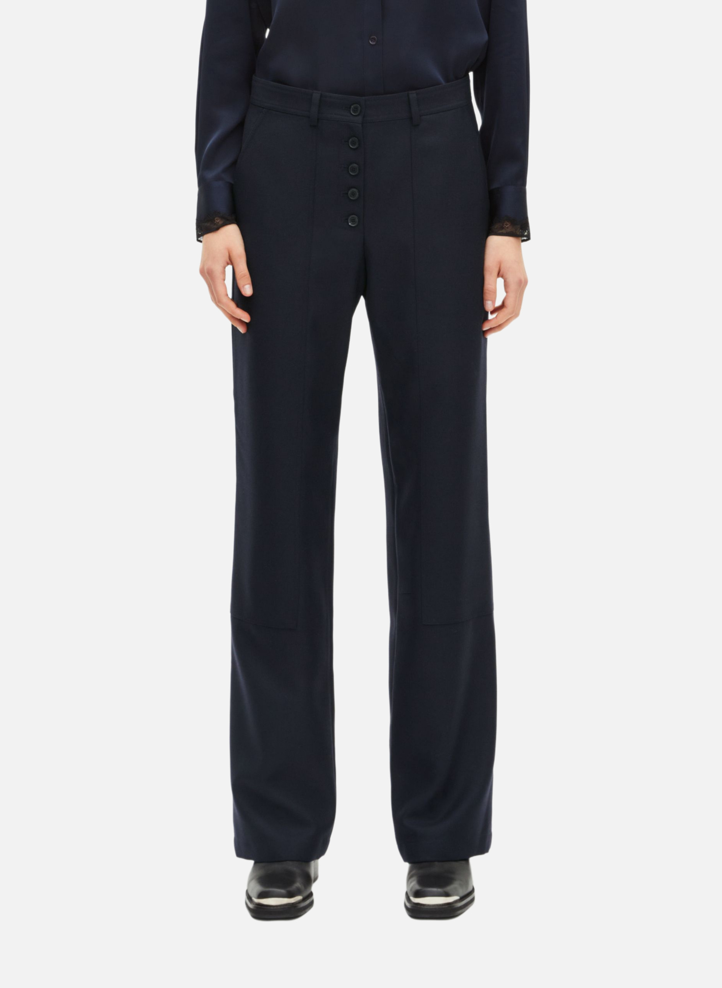 Straight-leg trousers with buttons THE KOOPLES Blue