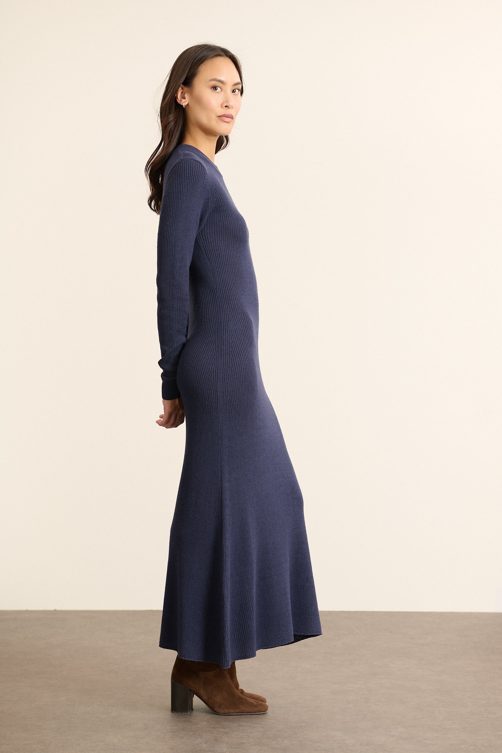 Long knit dress Blue