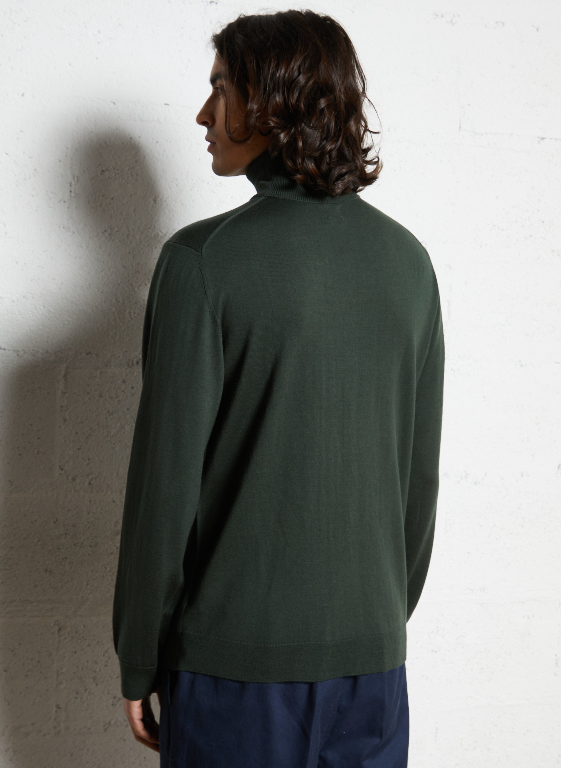 Straight merino wool turtleneck sweater AU PRINTEMPS PARIS Khaki