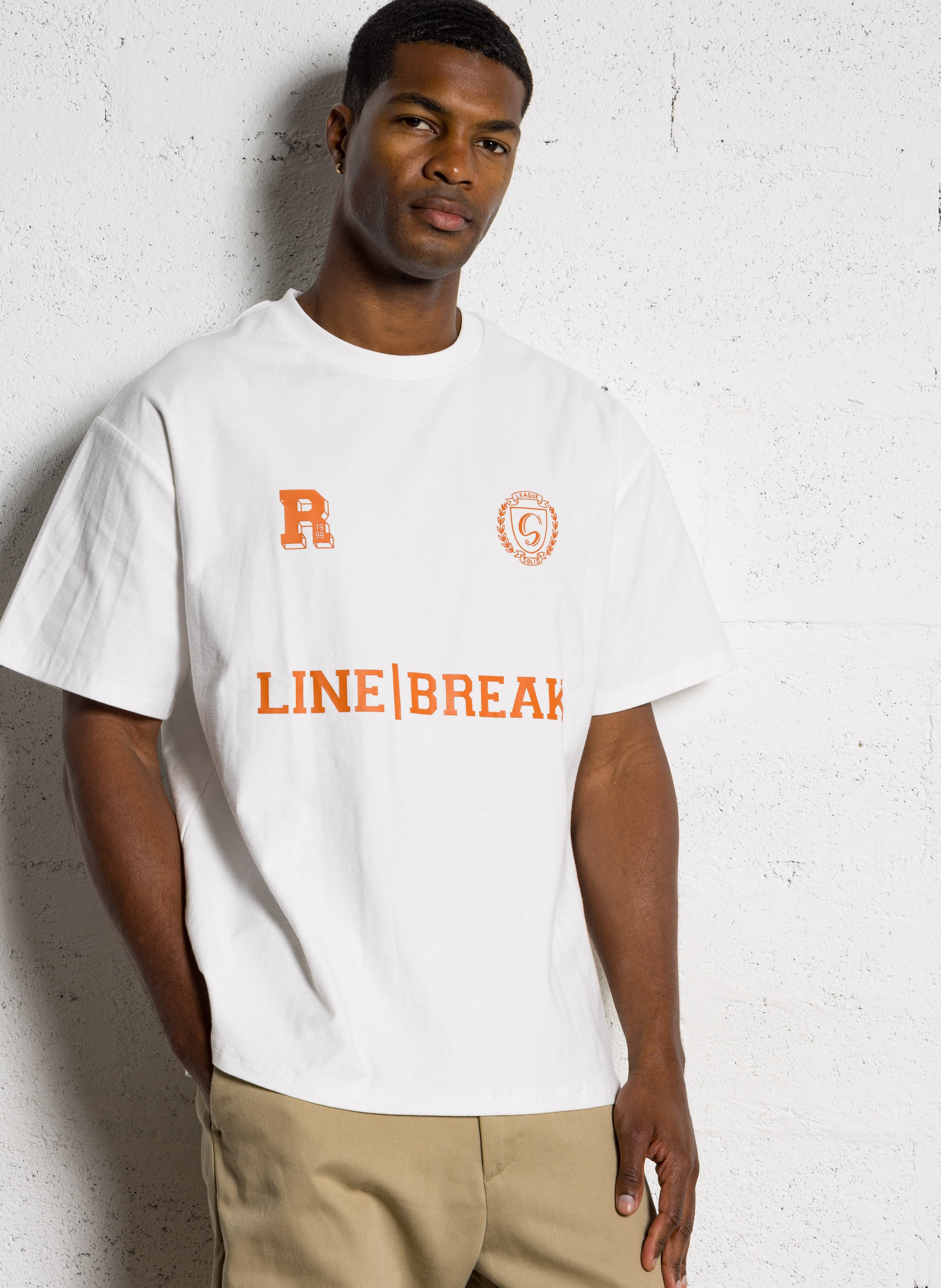 Oversized round-neck cotton T-shirt SOLID White