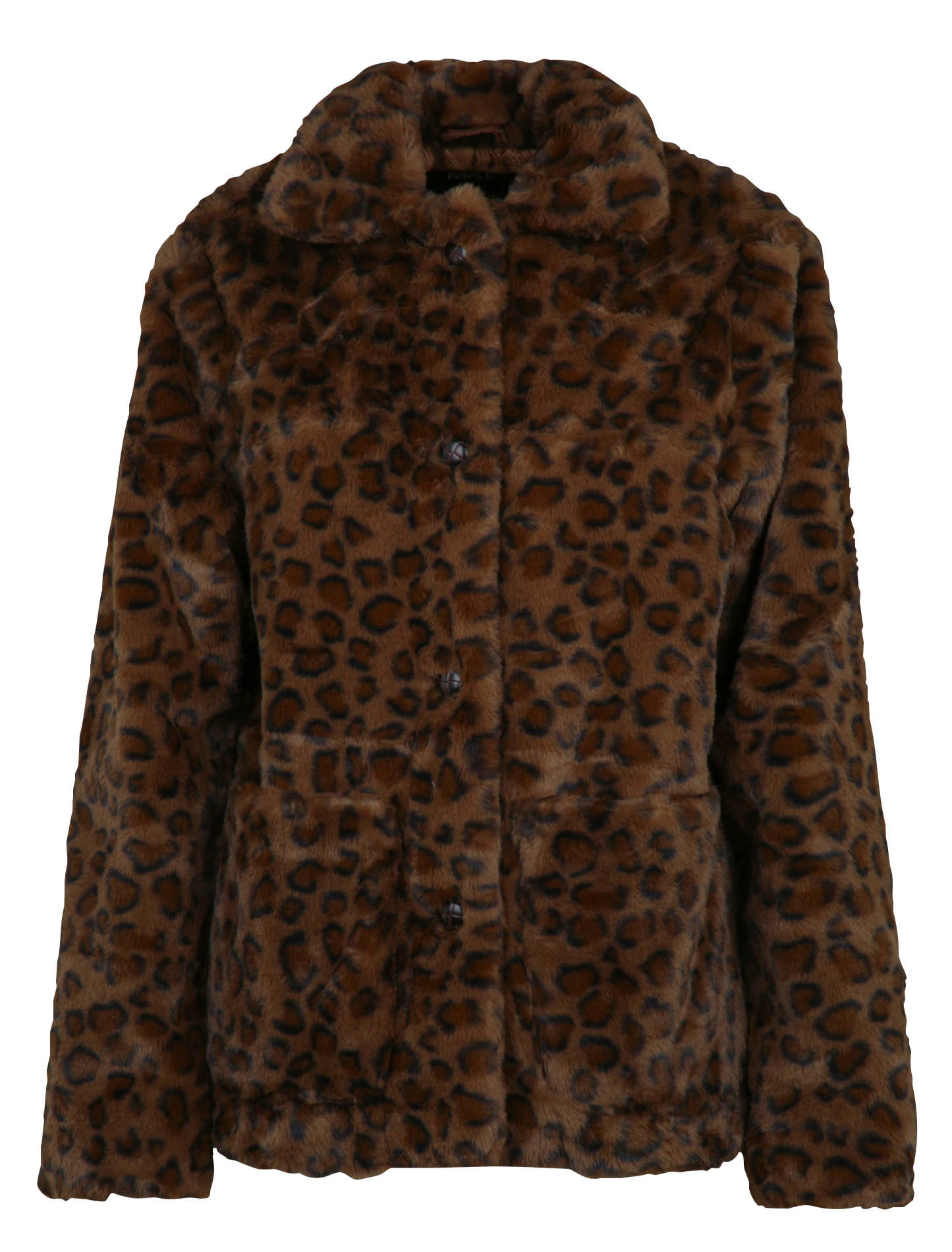 Leopard print straight jacket MKT Brown
