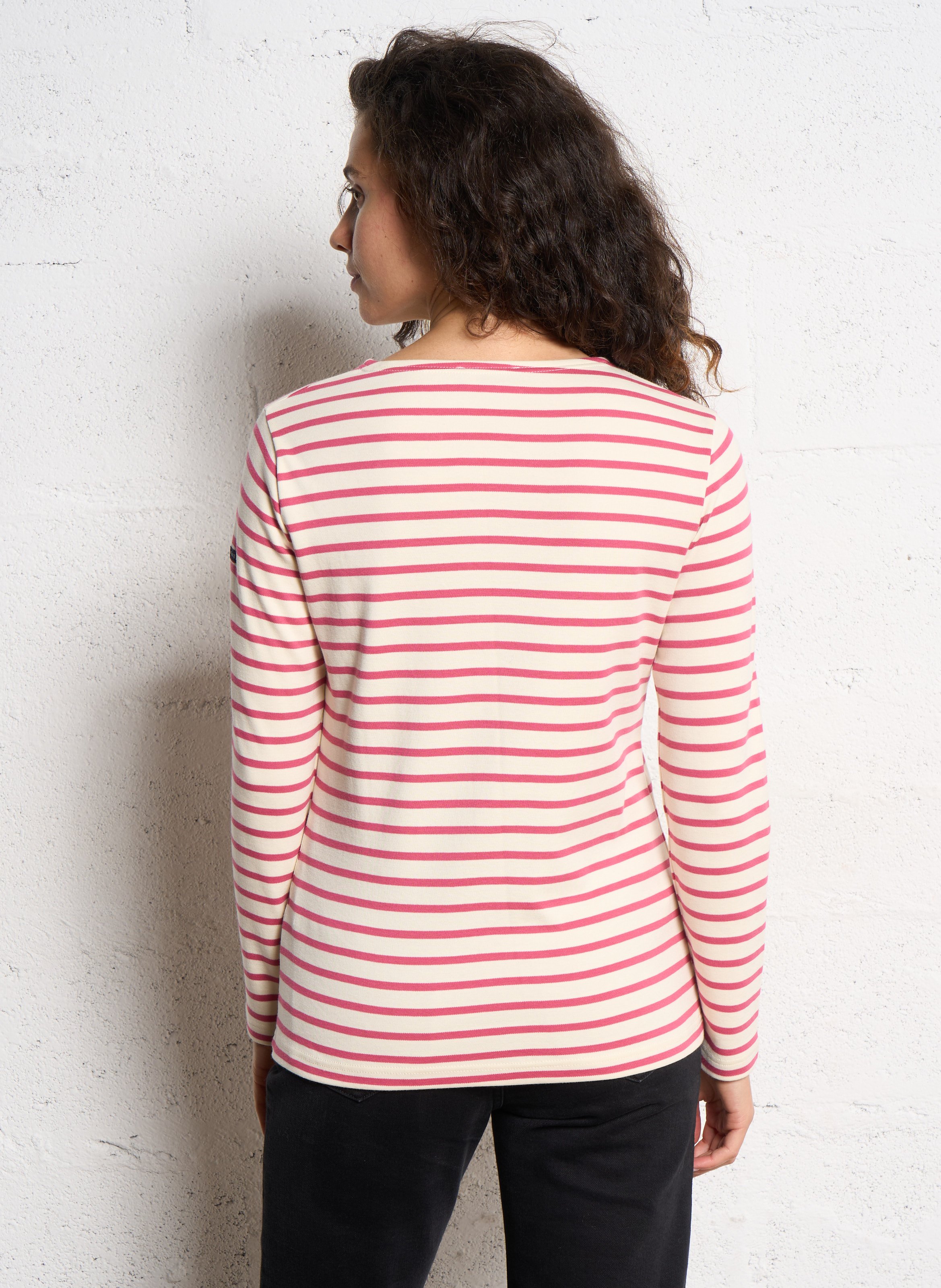 Loose-fit cotton Breton top with round neck ARMOR LUX Beige