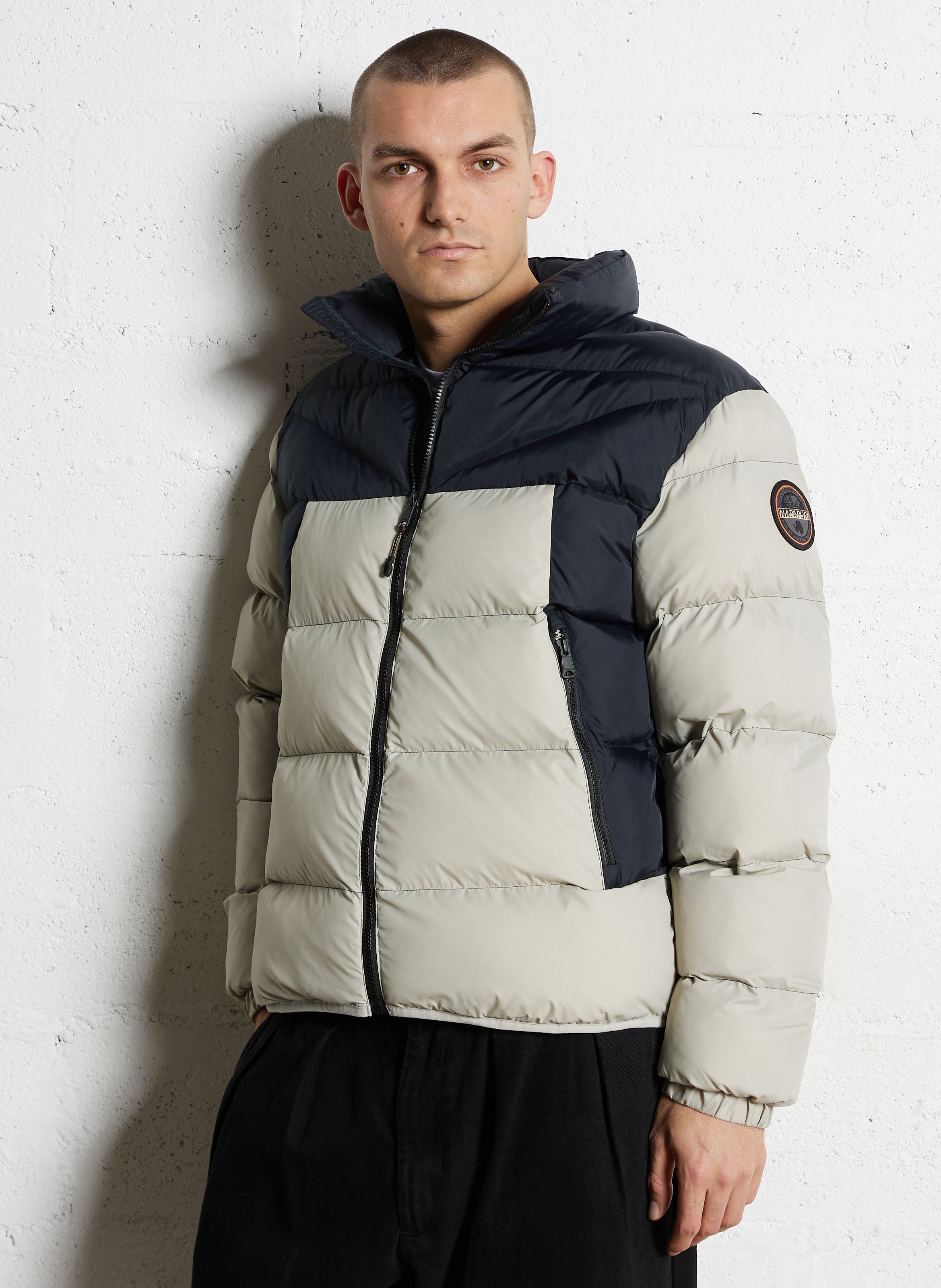 Straight-fit donsjack met opstaande kraag NAPAPIJRI Grijs