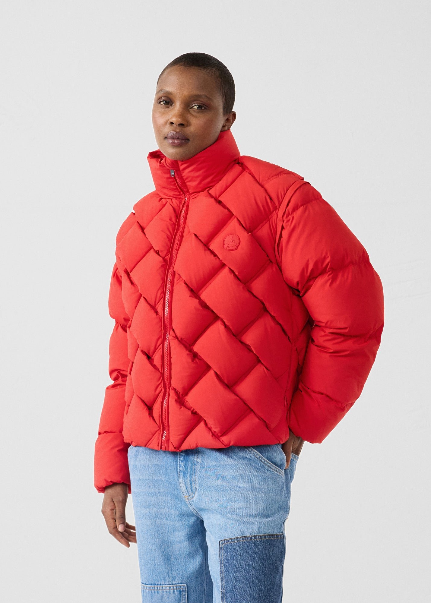 Alya quilted puffer cold weather jacket JOTT Red