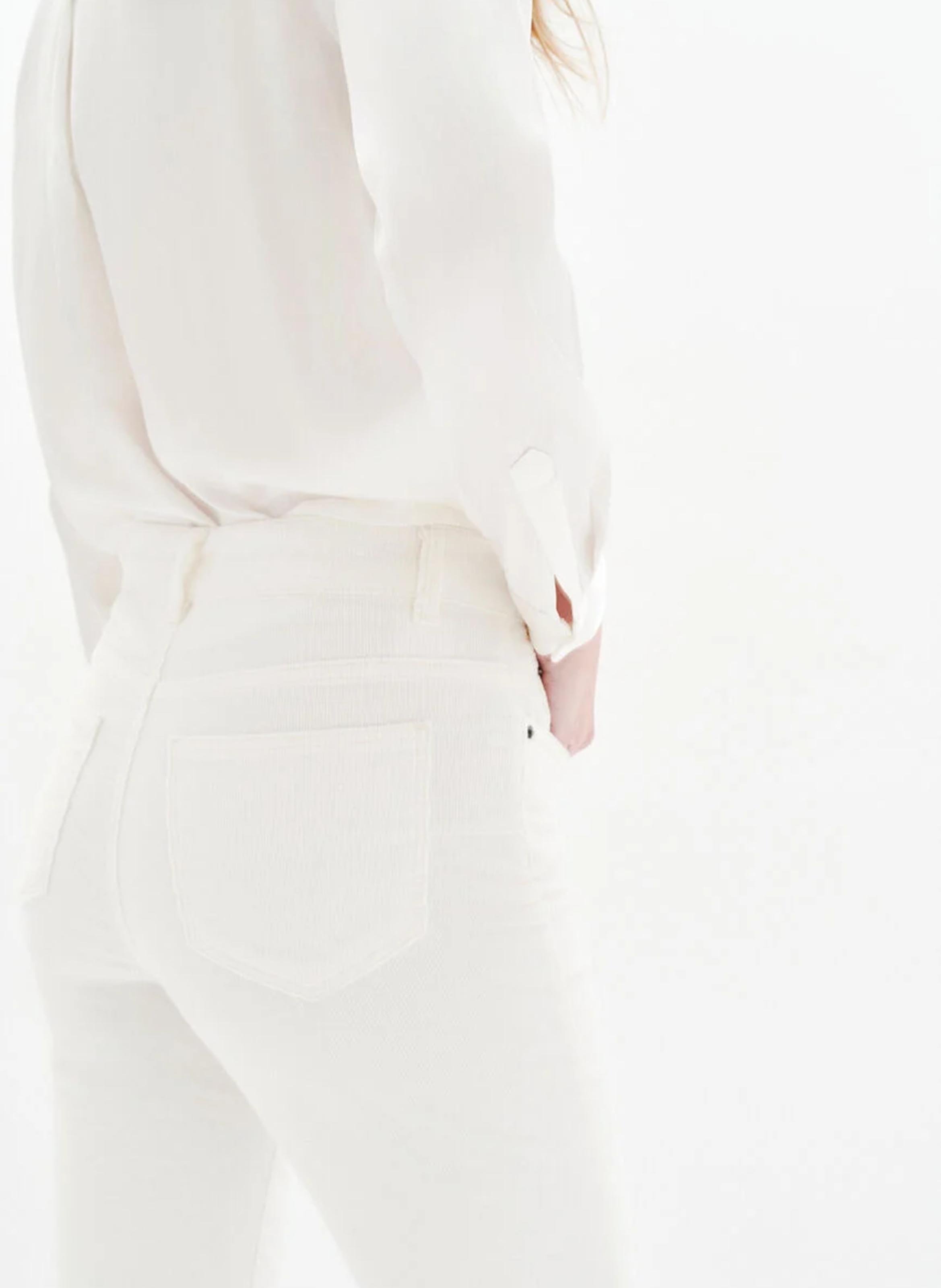 Pantalon droit en velours Beige