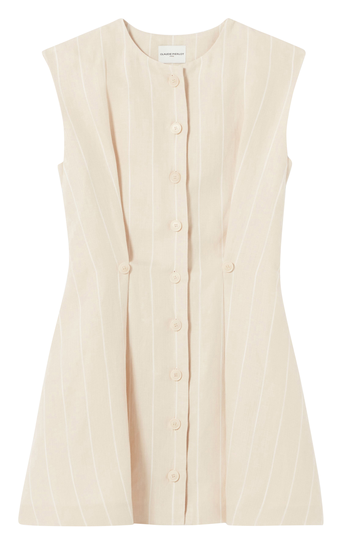 Robe court col rond  CLAUDIE PIERLOT Beige