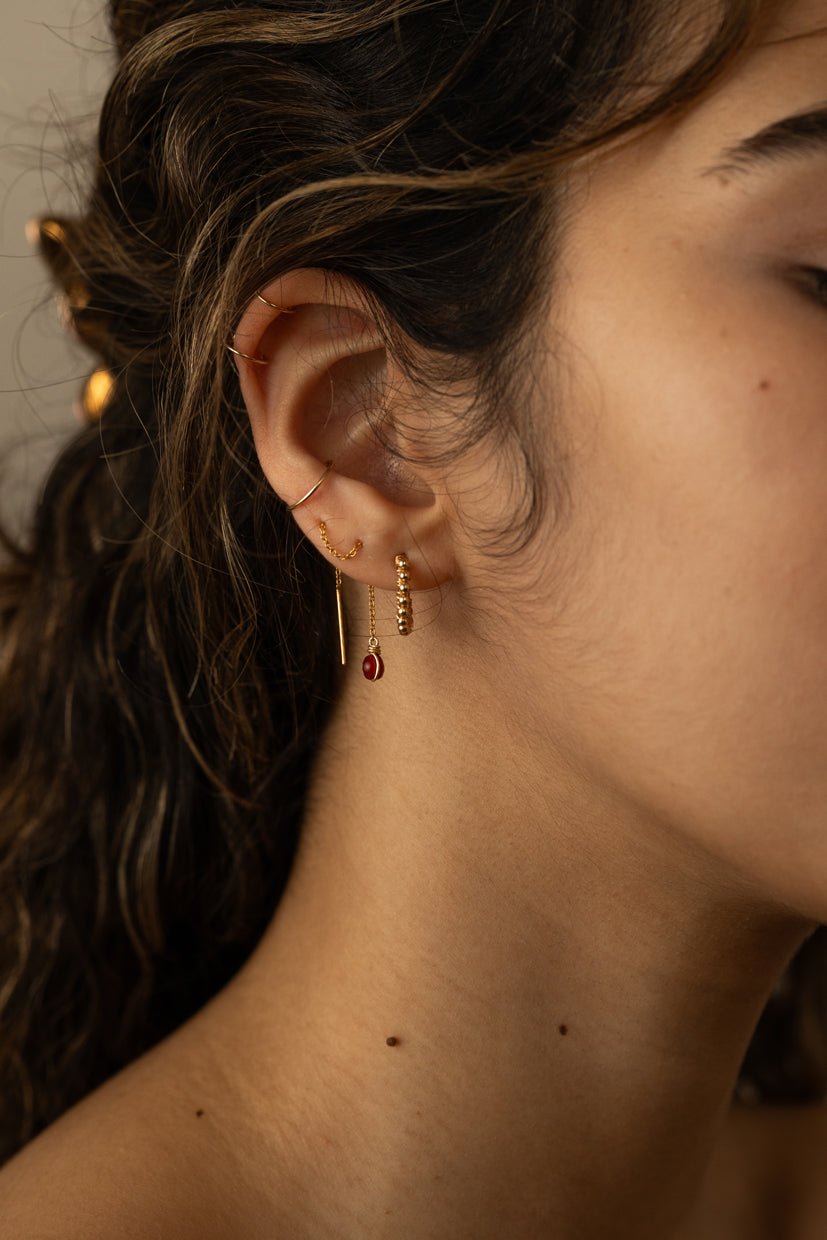 Beaded hoop earrings YAY Golden