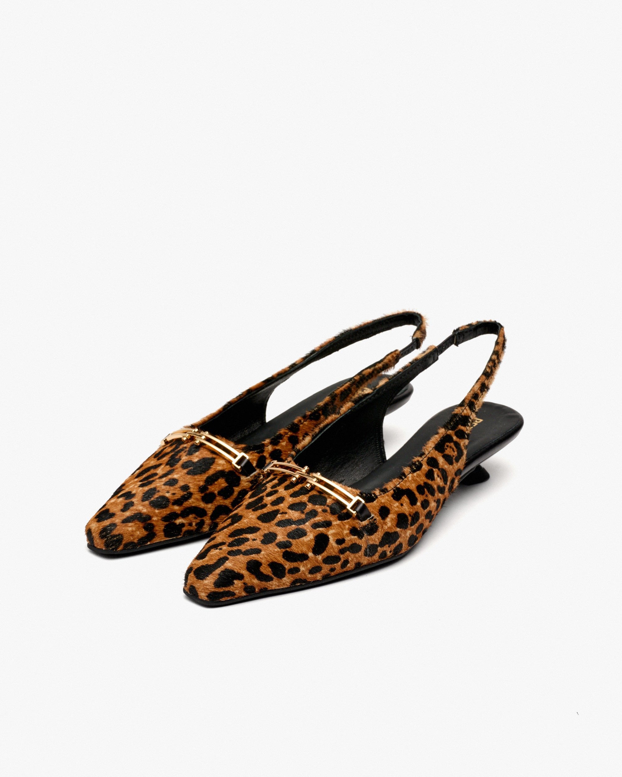 Leopard print fur pumps PEDRO MIRALLES Brown