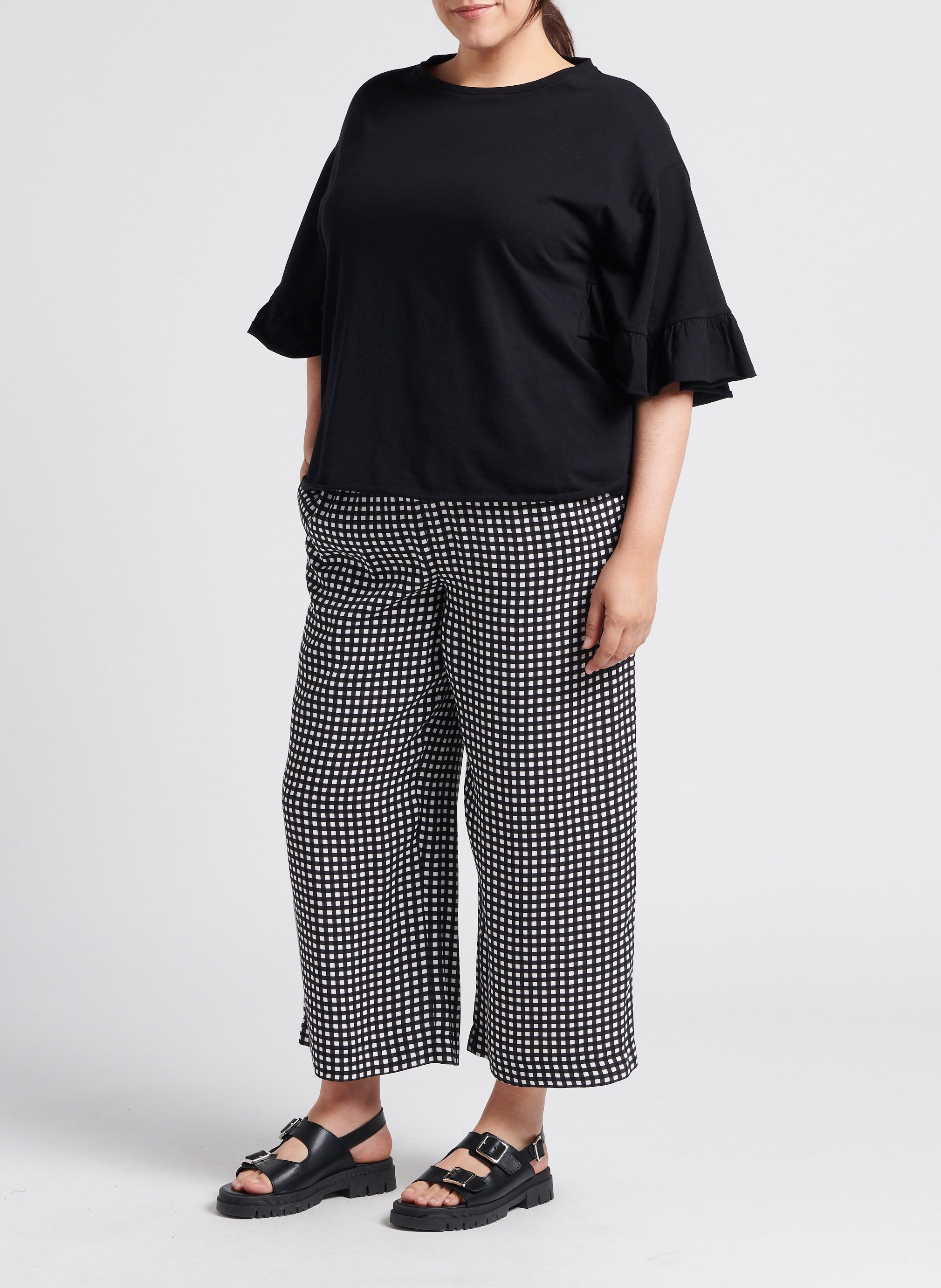 Wijde, geruite broek PERSONA by Marina Rinaldi No Color