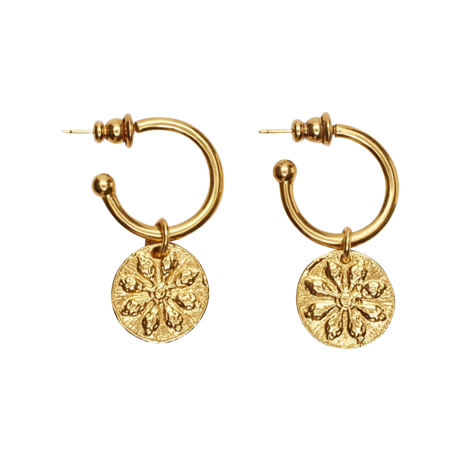 Gold-plated brass creole earrings VANESSA BRUNO Golden